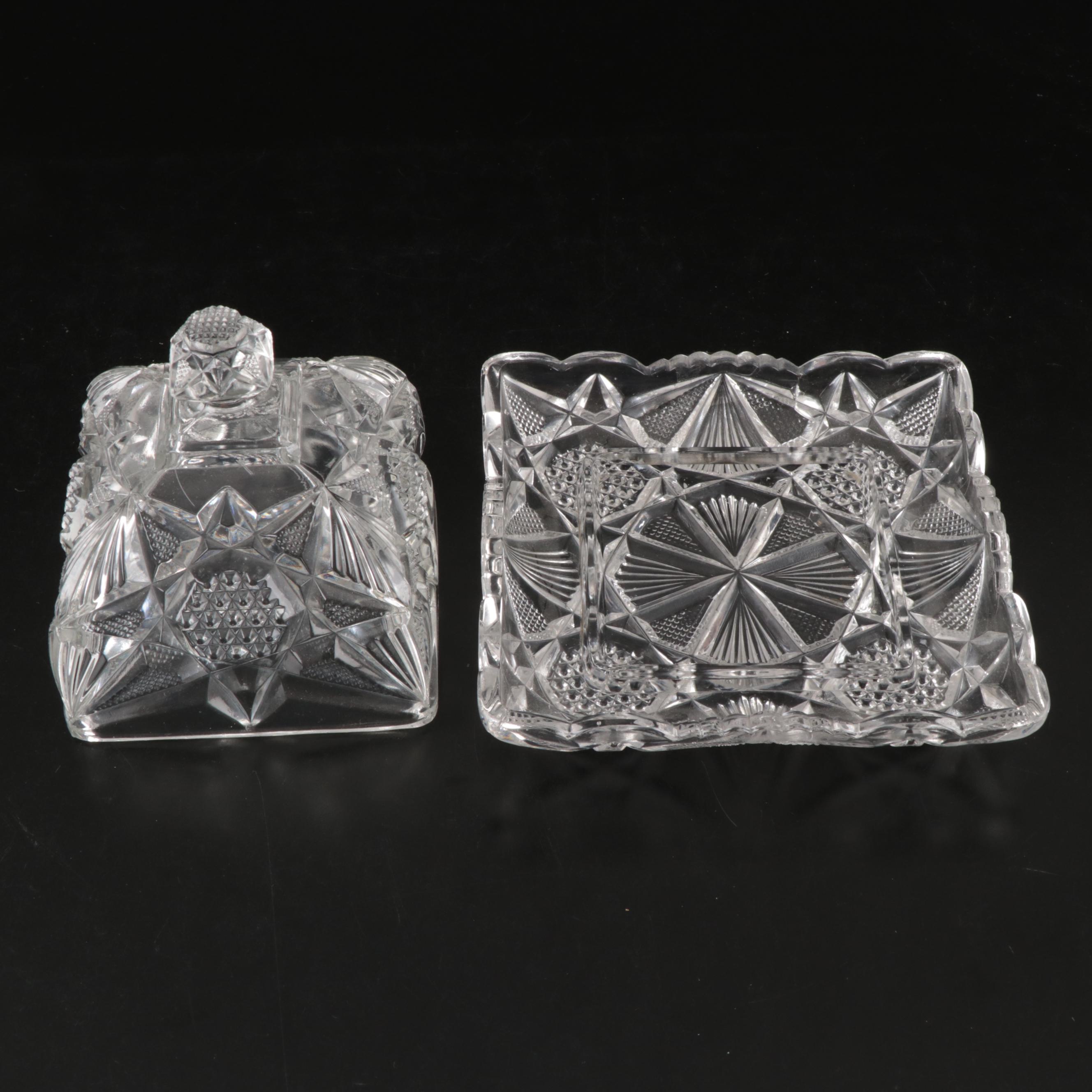 Smith Glass "Pineapple" Punch Bowl with More Pressed Glass Serveware