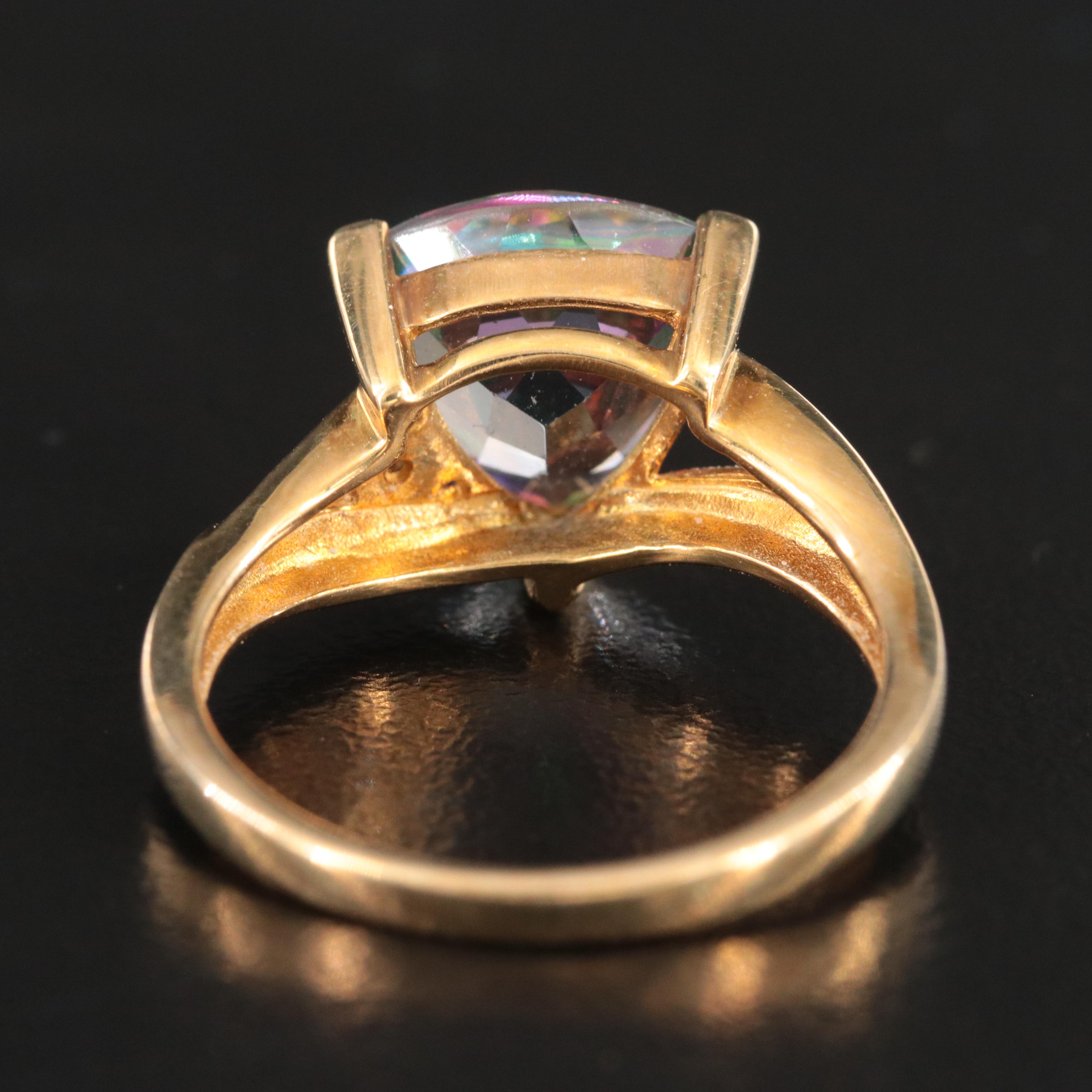 10K Mystic Topaz and Diamond Ring