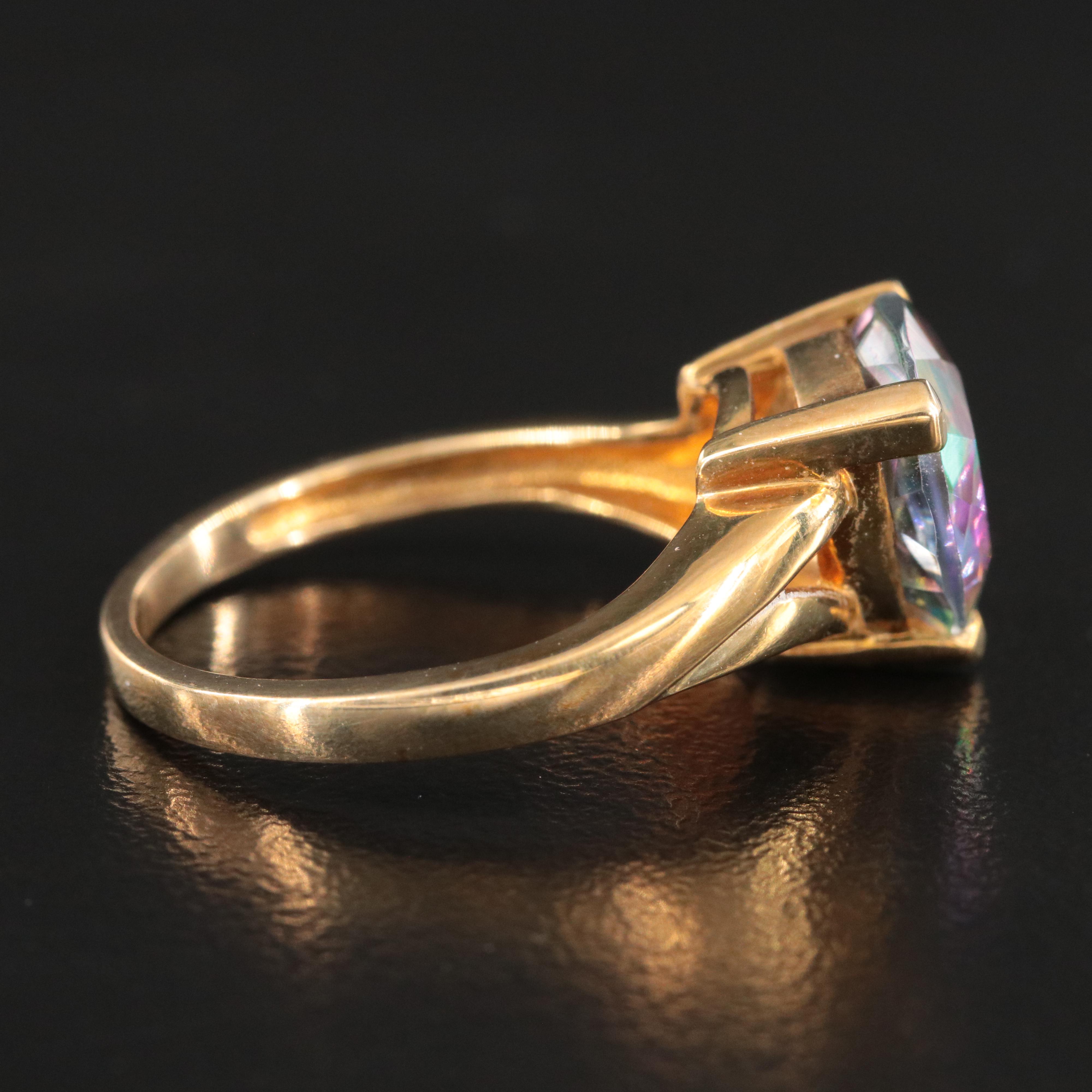 10K Mystic Topaz and Diamond Ring