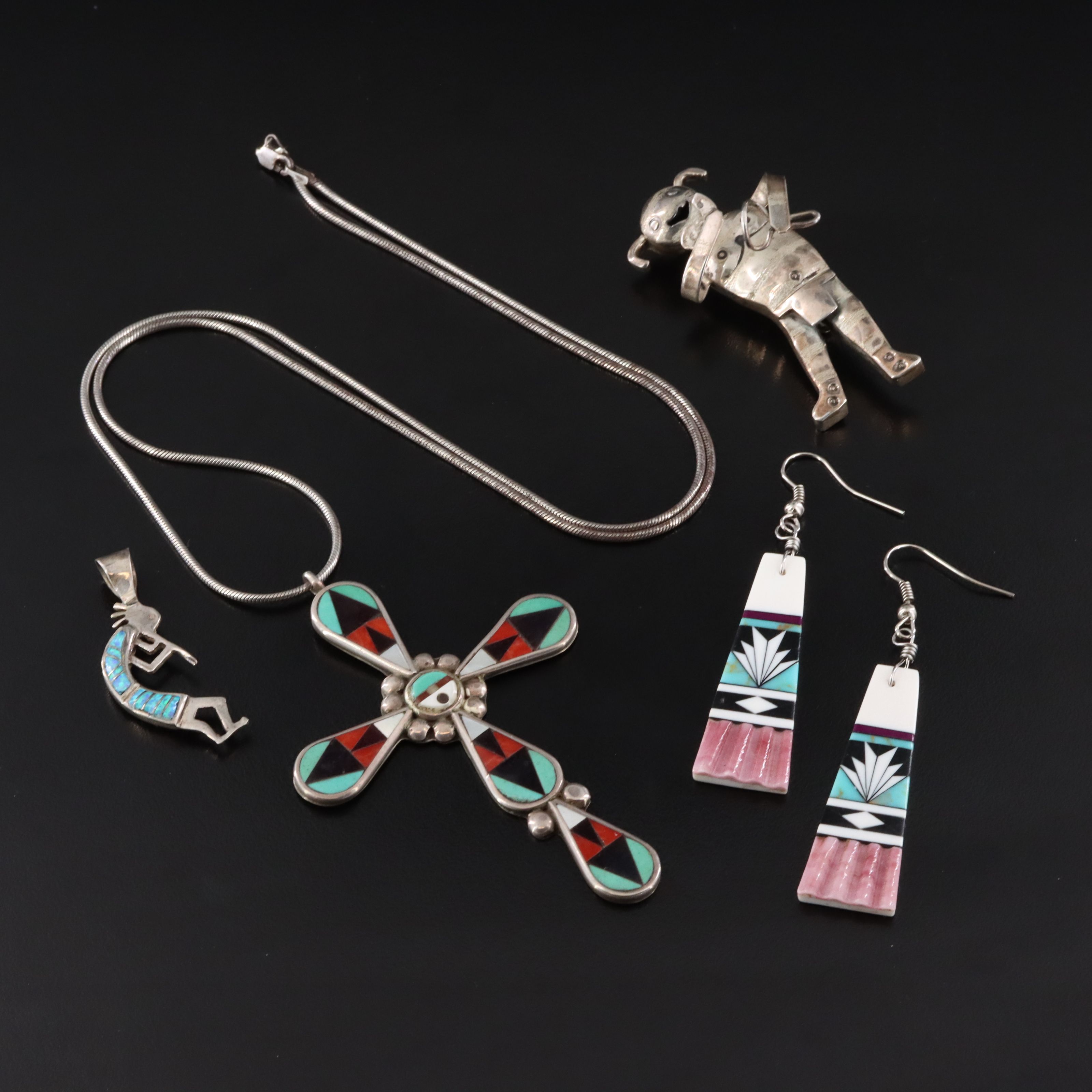 Southwestern Sterling Turquoise, Mother-of-Pearl and Coral Jewelry Collection