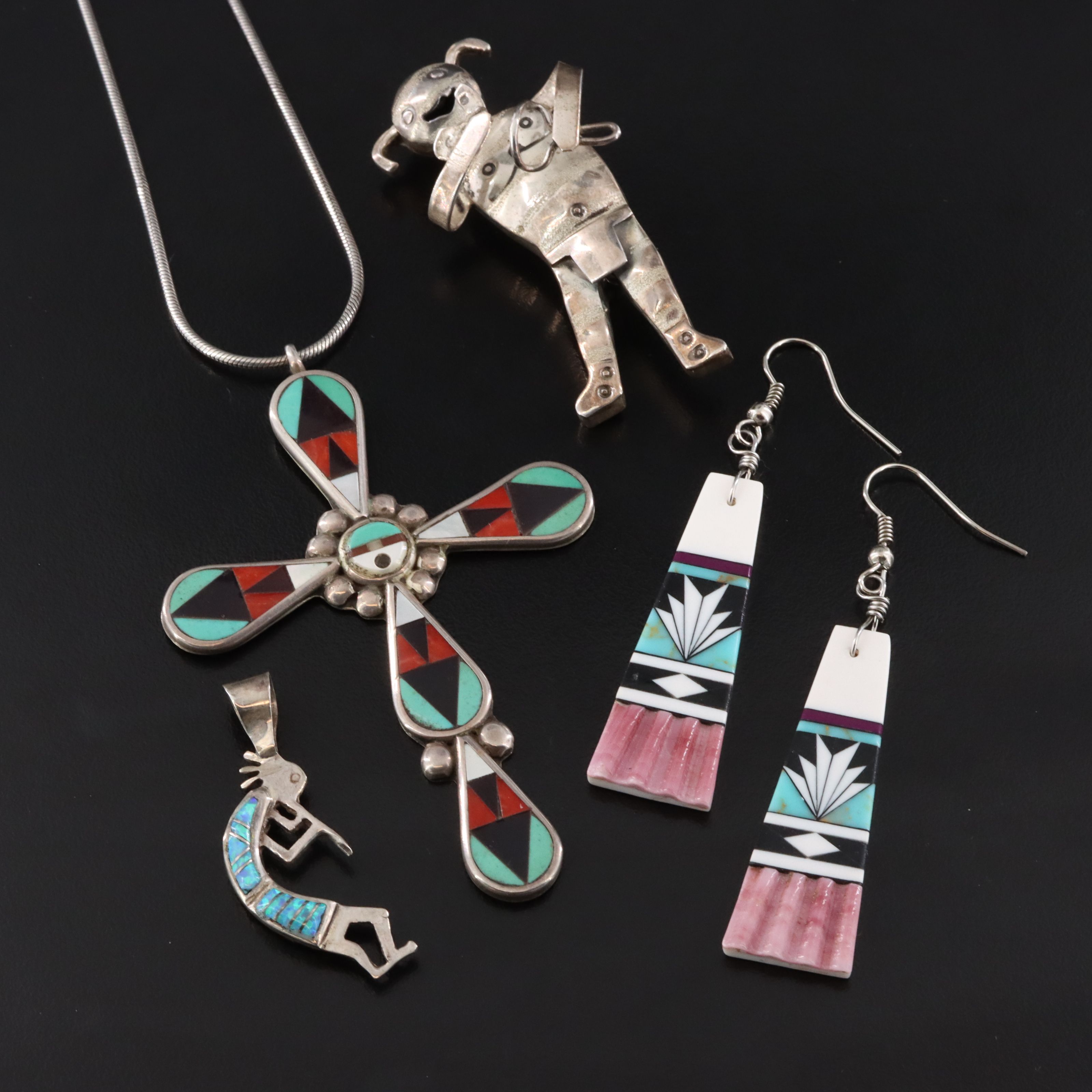 Southwestern Sterling Turquoise, Mother-of-Pearl and Coral Jewelry Collection