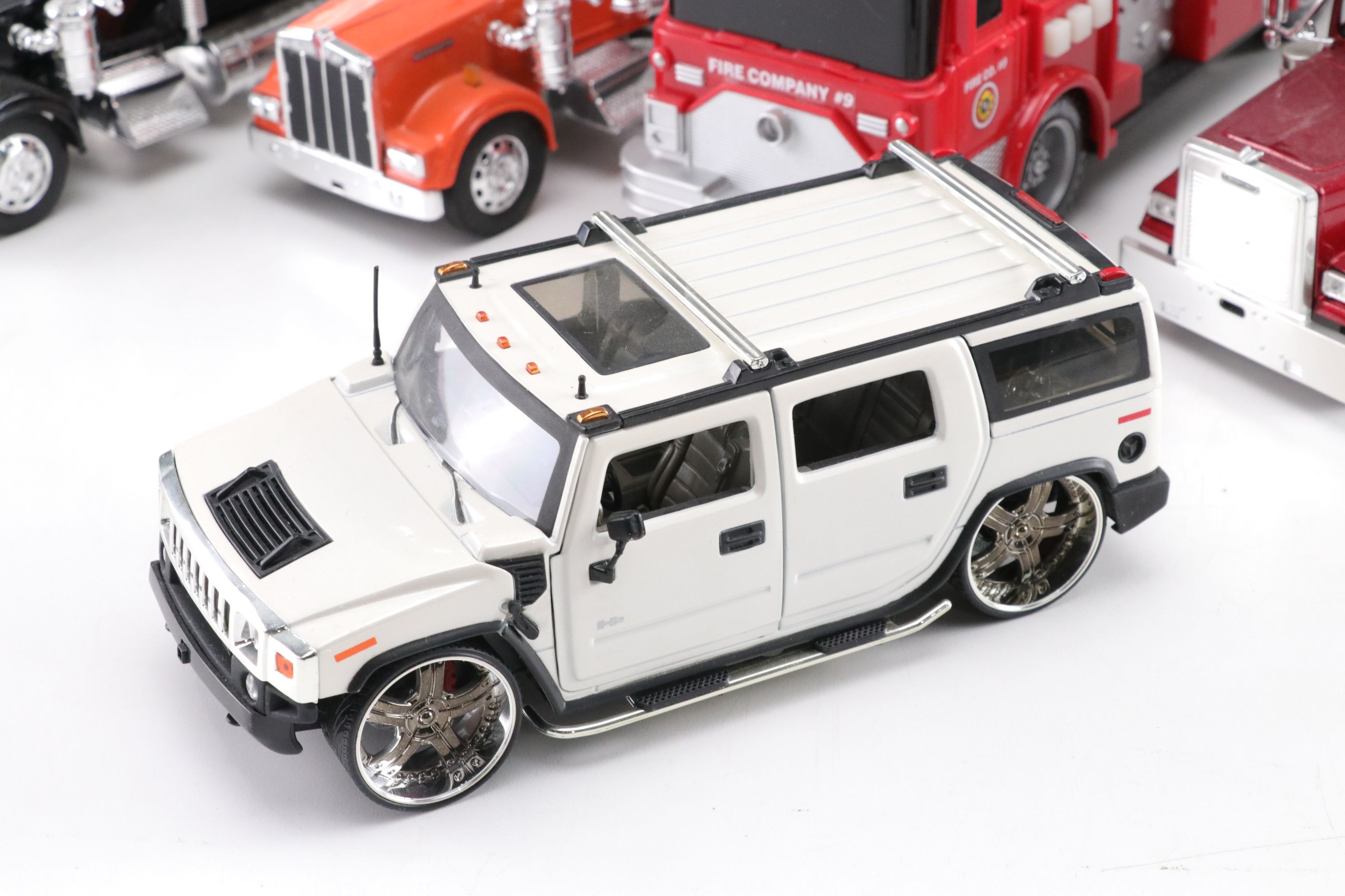 Fire Engine, Semi Trucks, Ambulance & Other Toy Vehicle Collection