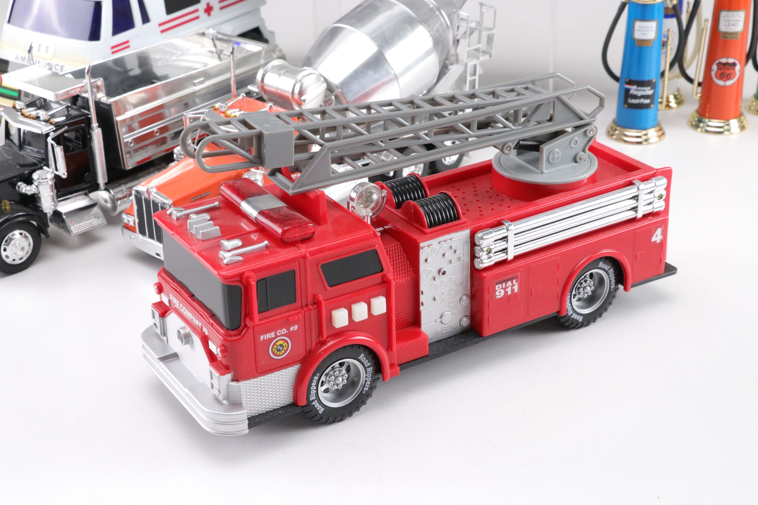 Fire Engine, Semi Trucks, Ambulance & Other Toy Vehicle Collection