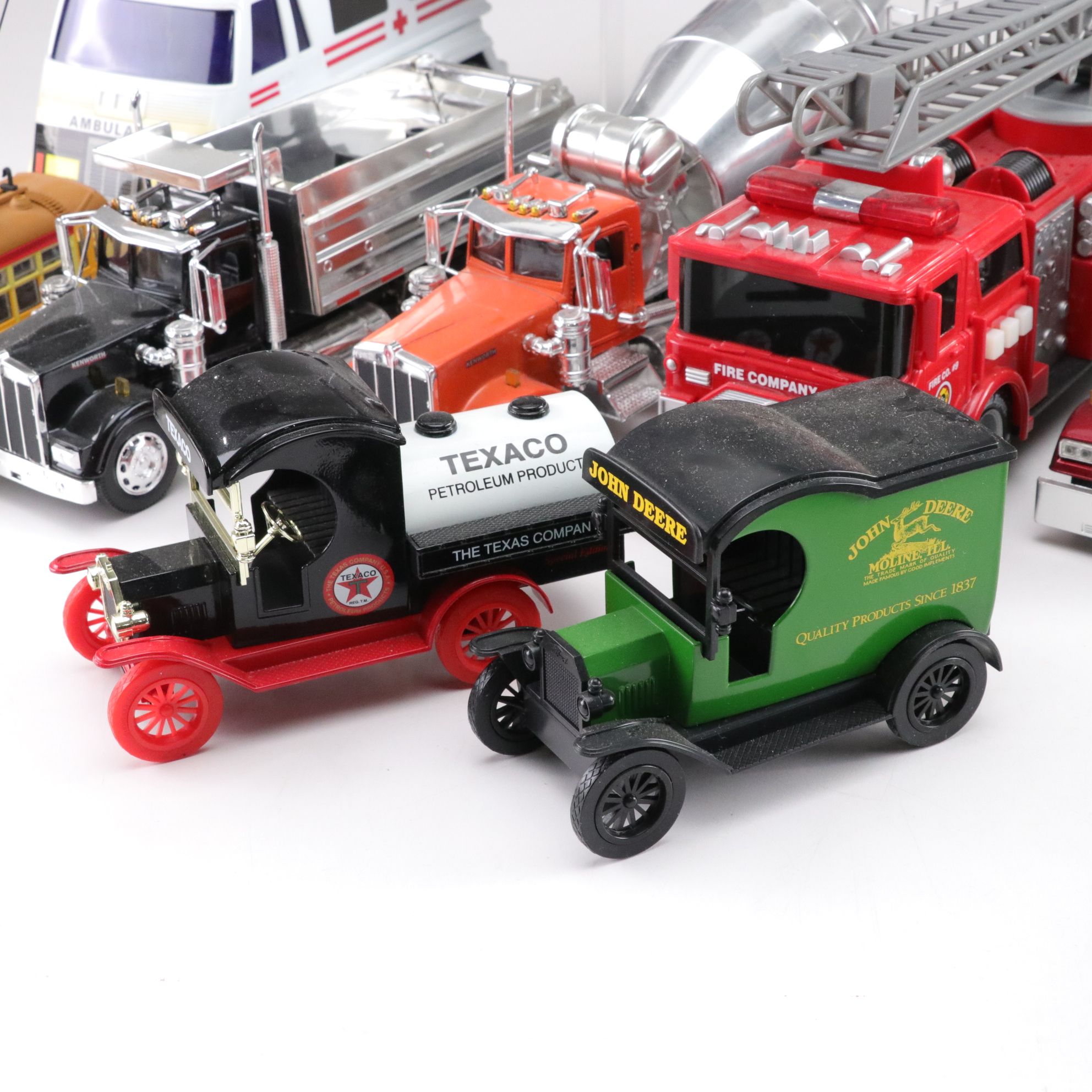 Fire Engine, Semi Trucks, Ambulance & Other Toy Vehicle Collection