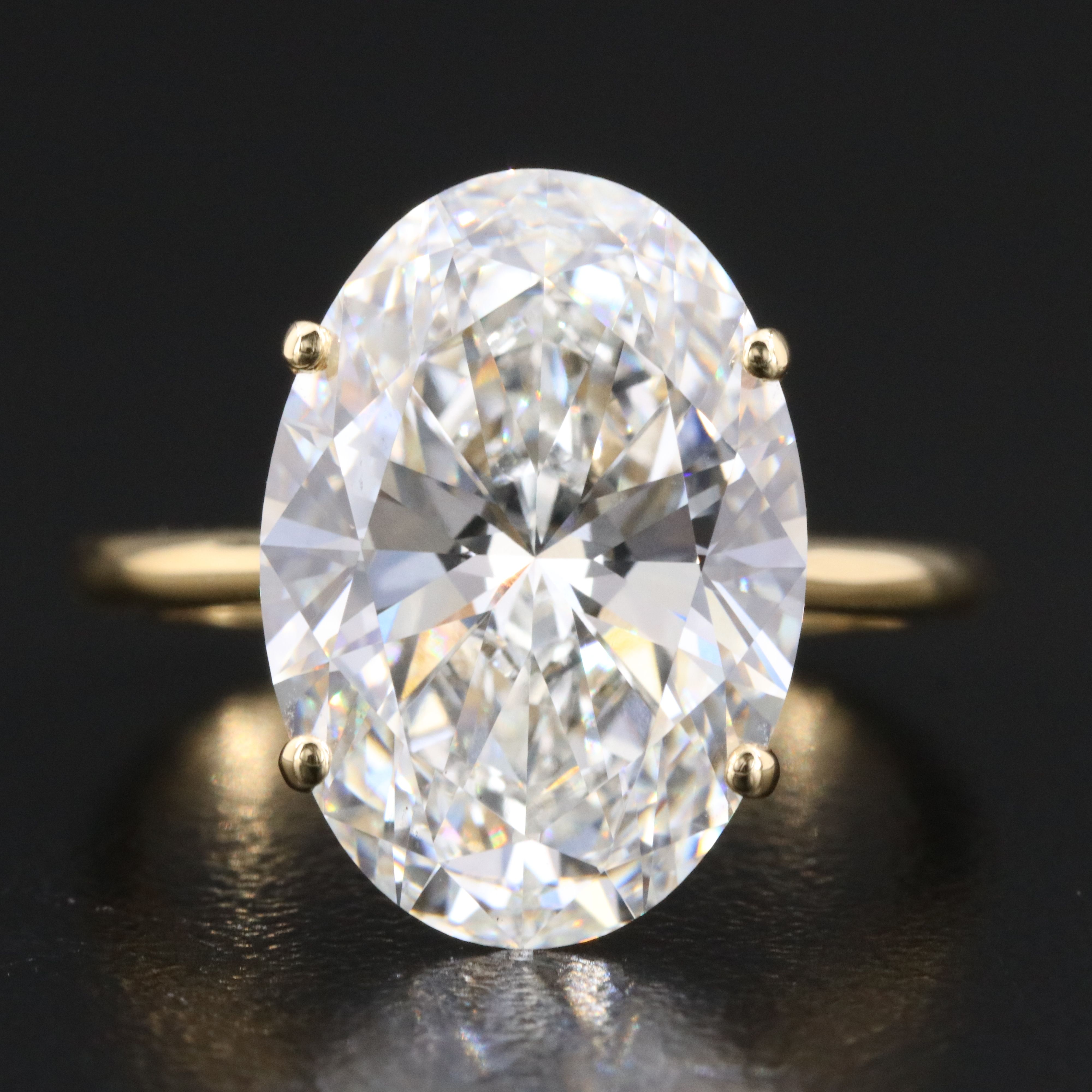 18K 8.38 CT Lab Grown Diamond Solitaire Ring with IGI Report