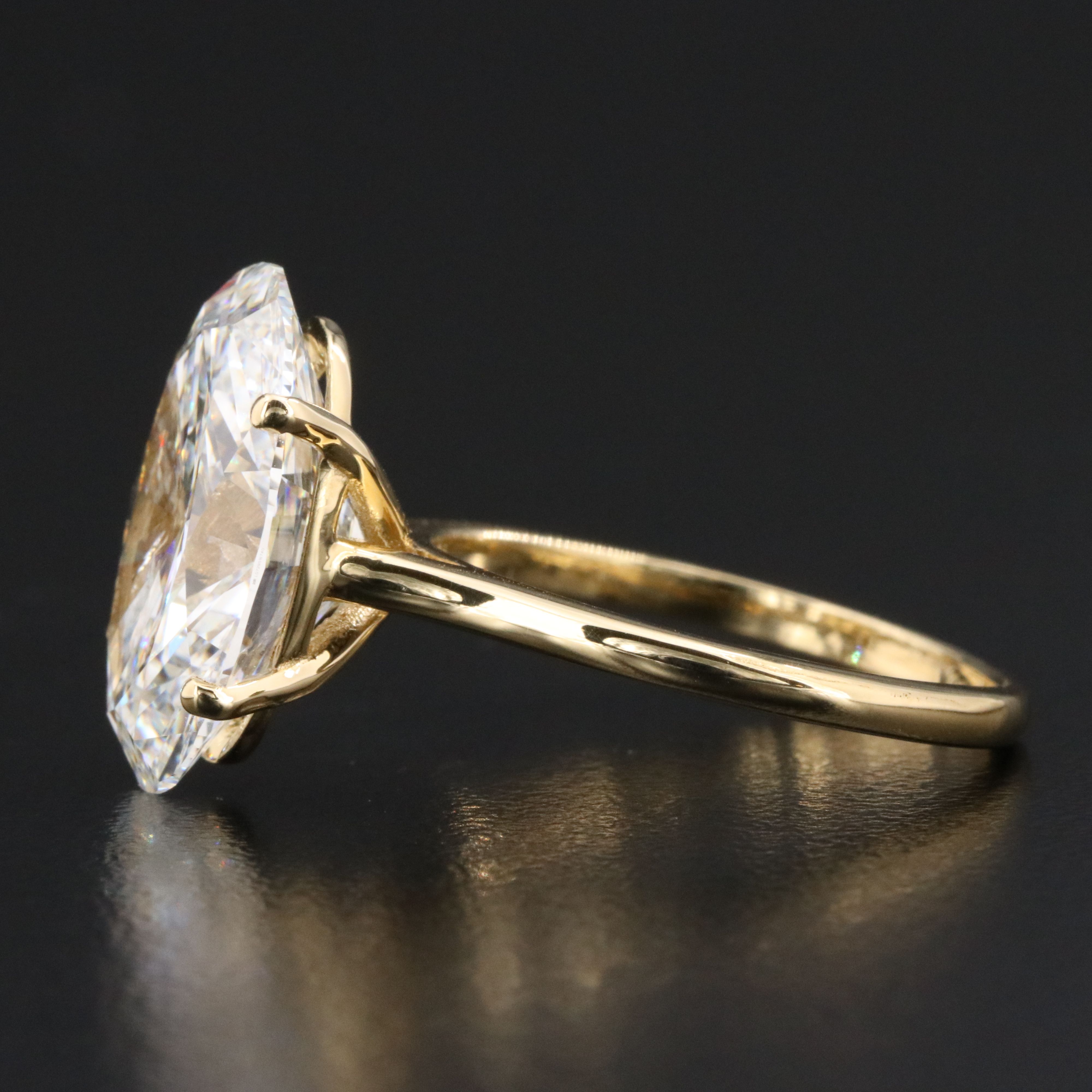 18K 8.38 CT Lab Grown Diamond Solitaire Ring with IGI Report