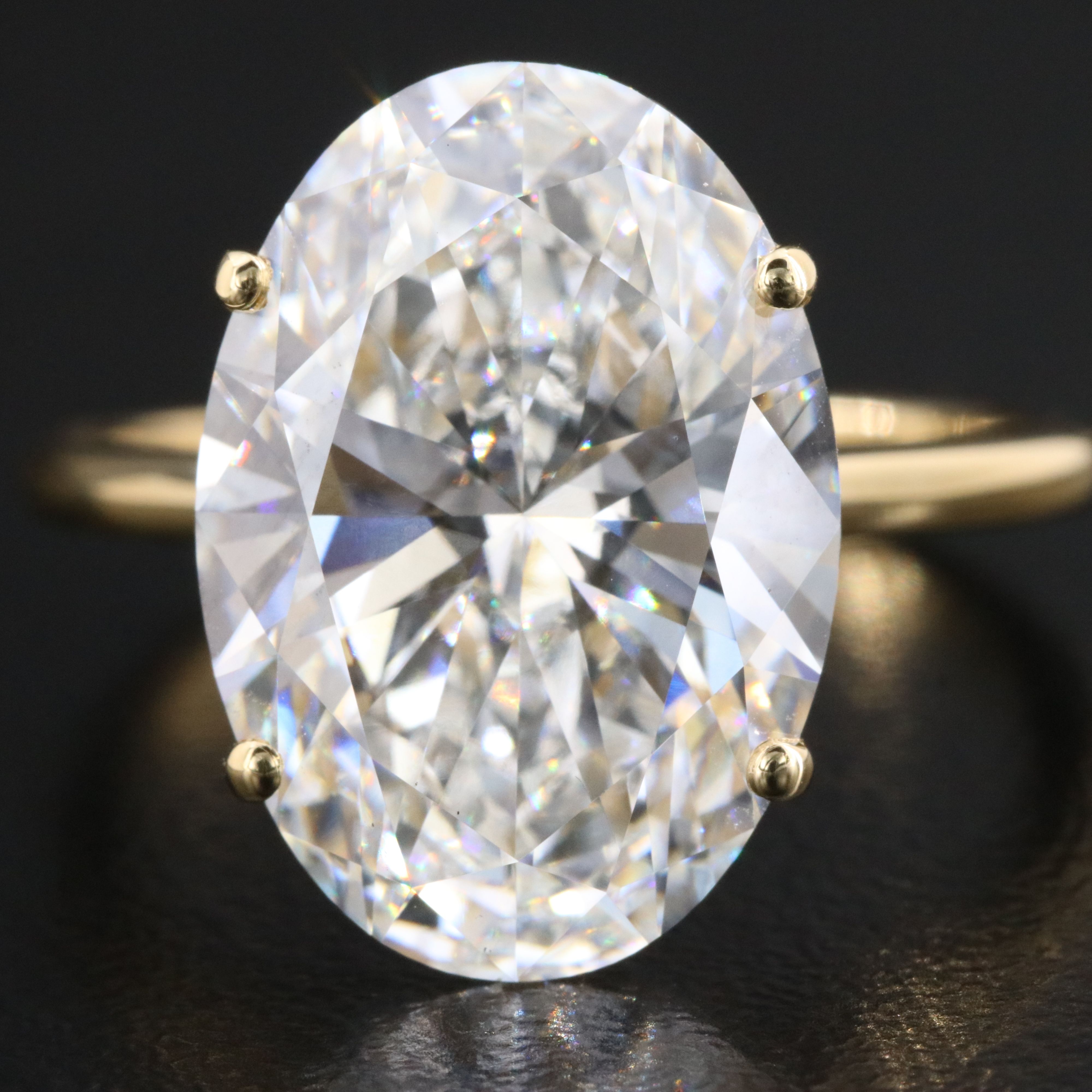 18K 8.38 CT Lab Grown Diamond Solitaire Ring with IGI Report