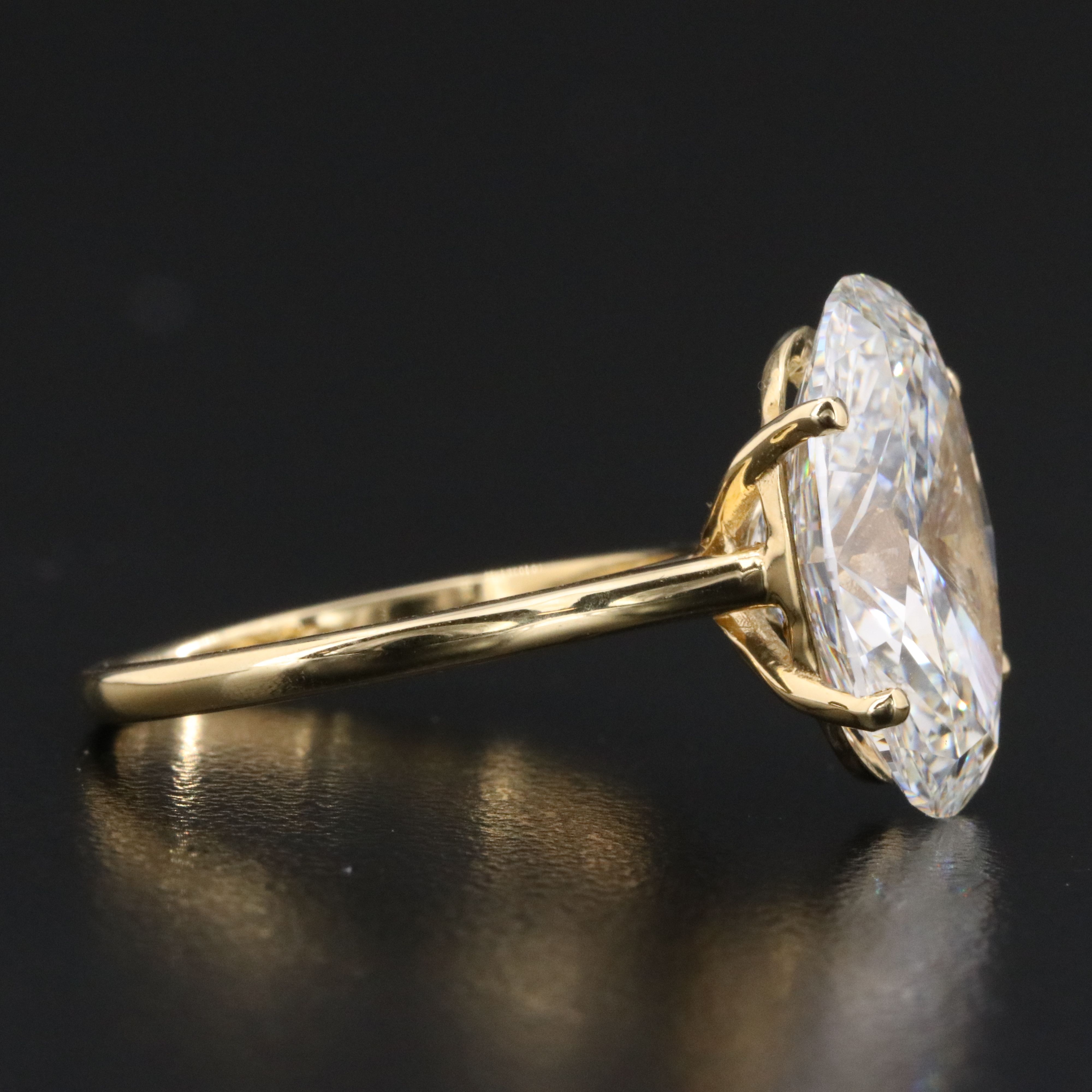 18K 8.38 CT Lab Grown Diamond Solitaire Ring with IGI Report