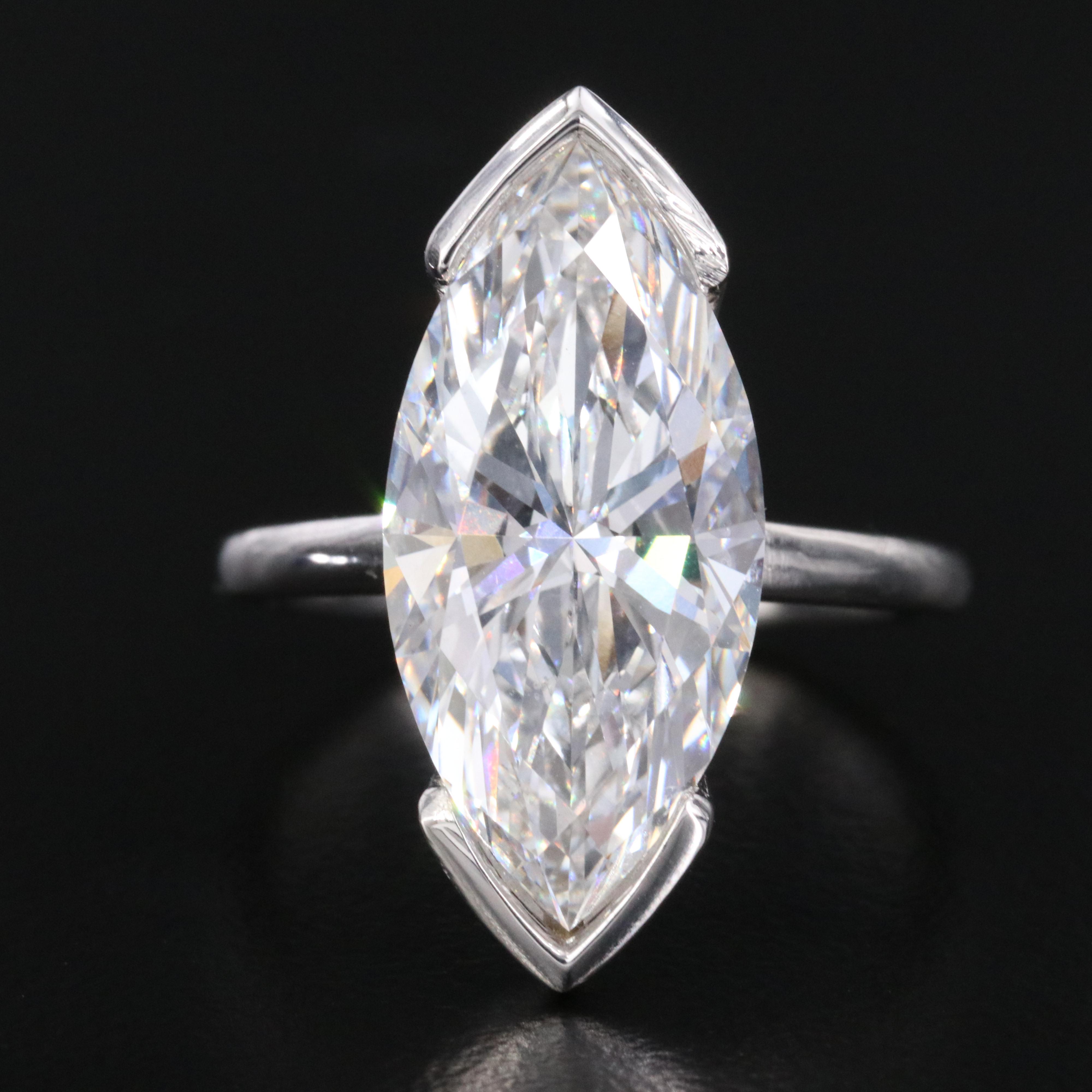 14K 6.69 CT Lab Grown Diamond Solitaire Ring with IGI Report