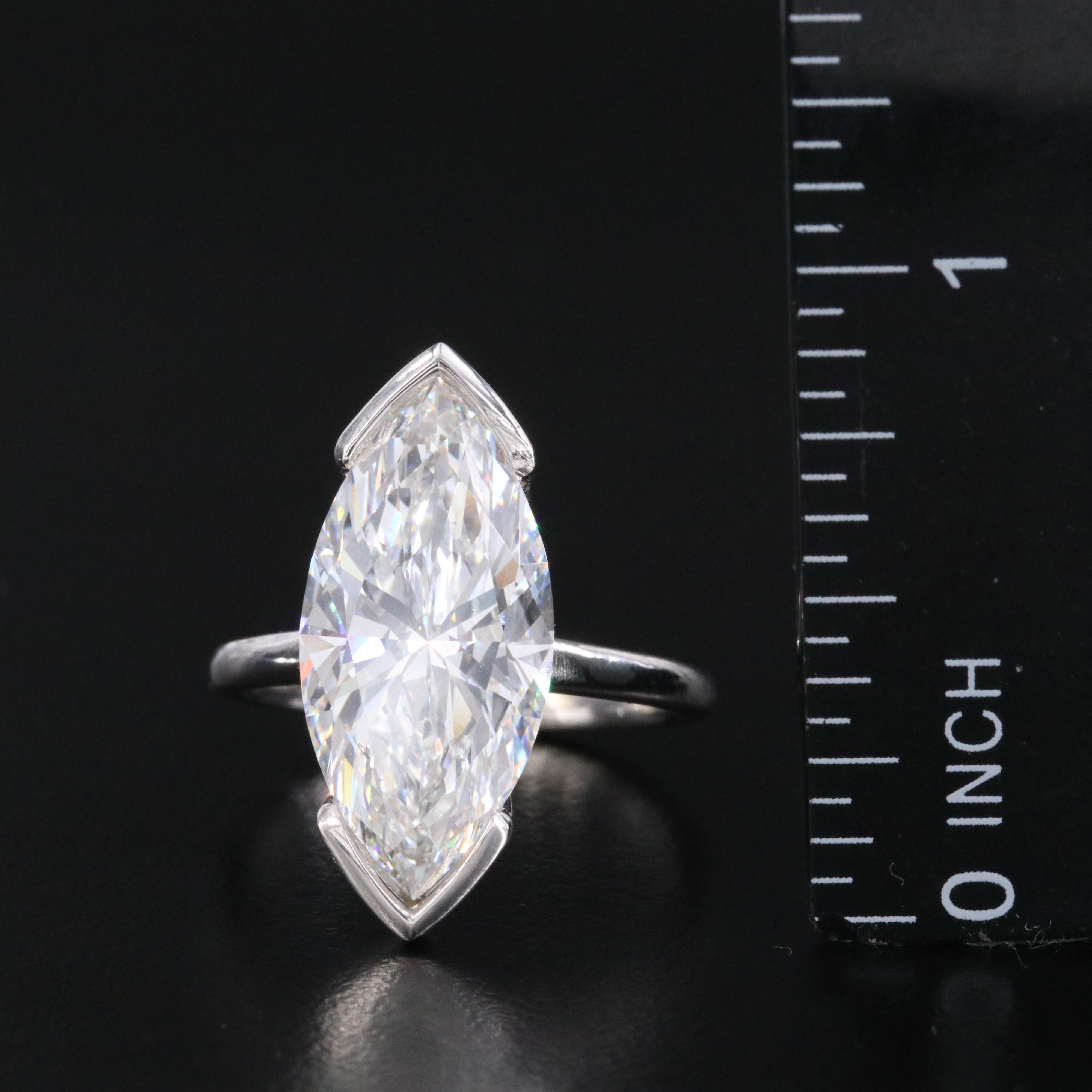 14K 6.69 CT Lab Grown Diamond Solitaire Ring with IGI Report