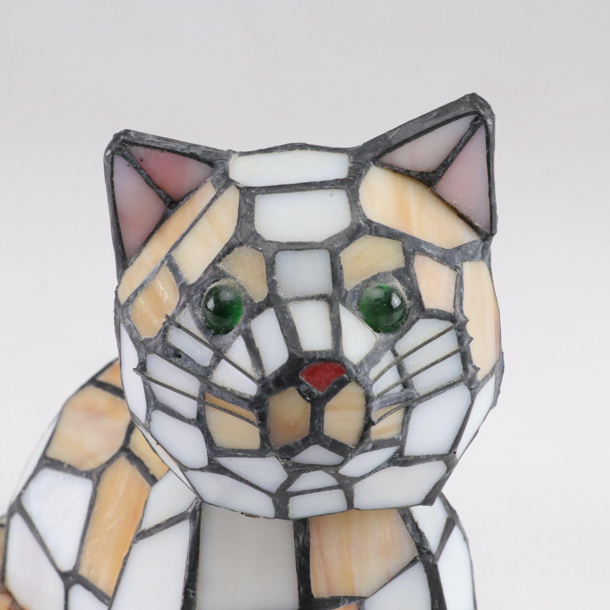 Kitten Slag Glass Accent Lamp with Bobblehead, 2004