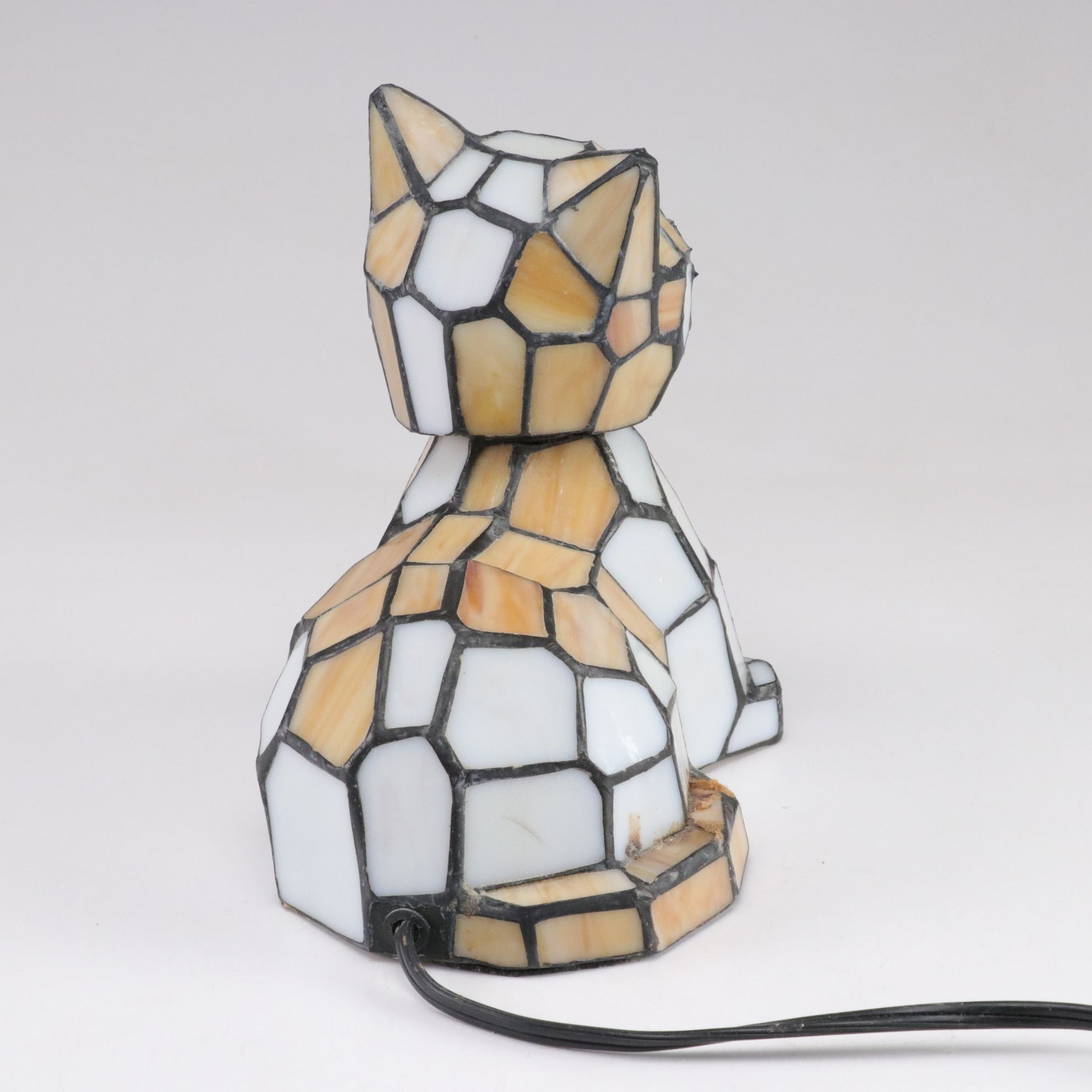 Kitten Slag Glass Accent Lamp with Bobblehead, 2004