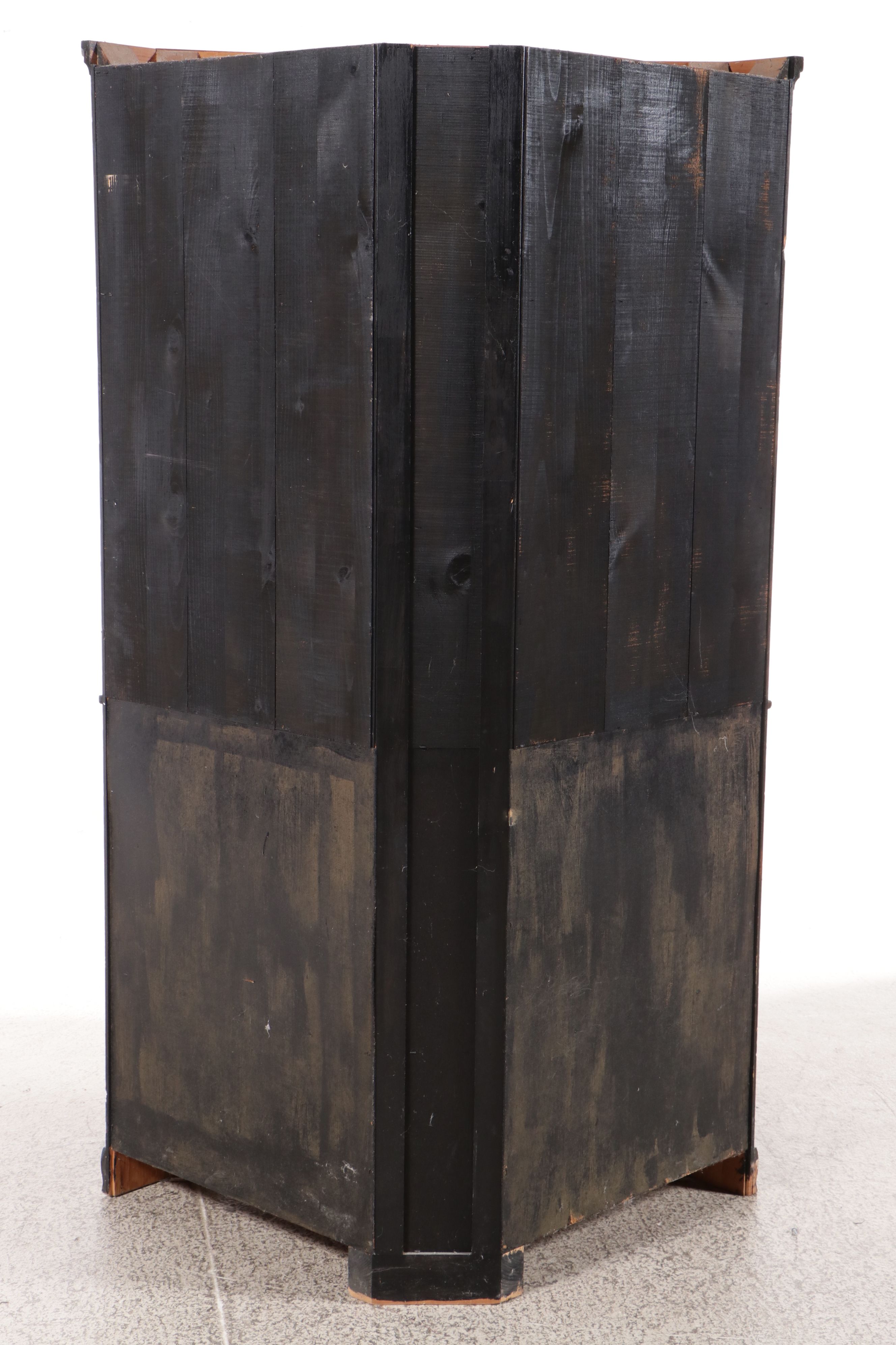 Federal Style Painted Glass Front Corner Cabinet, 20th Century