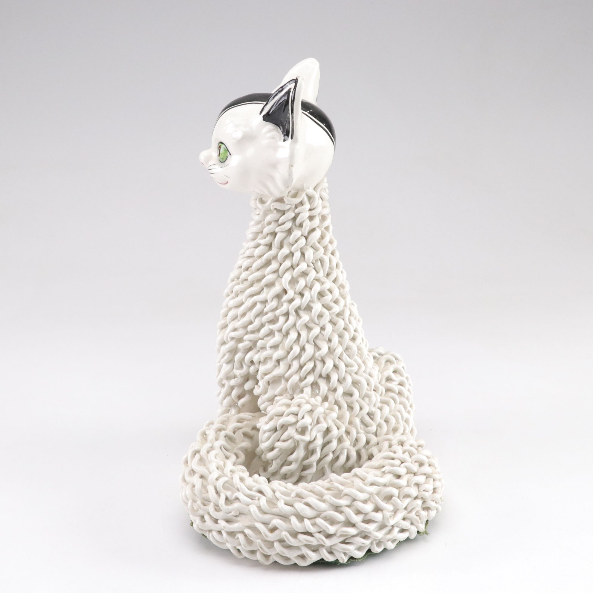 Mid-Century Italian Ceramic Spaghetti Cat Figurines