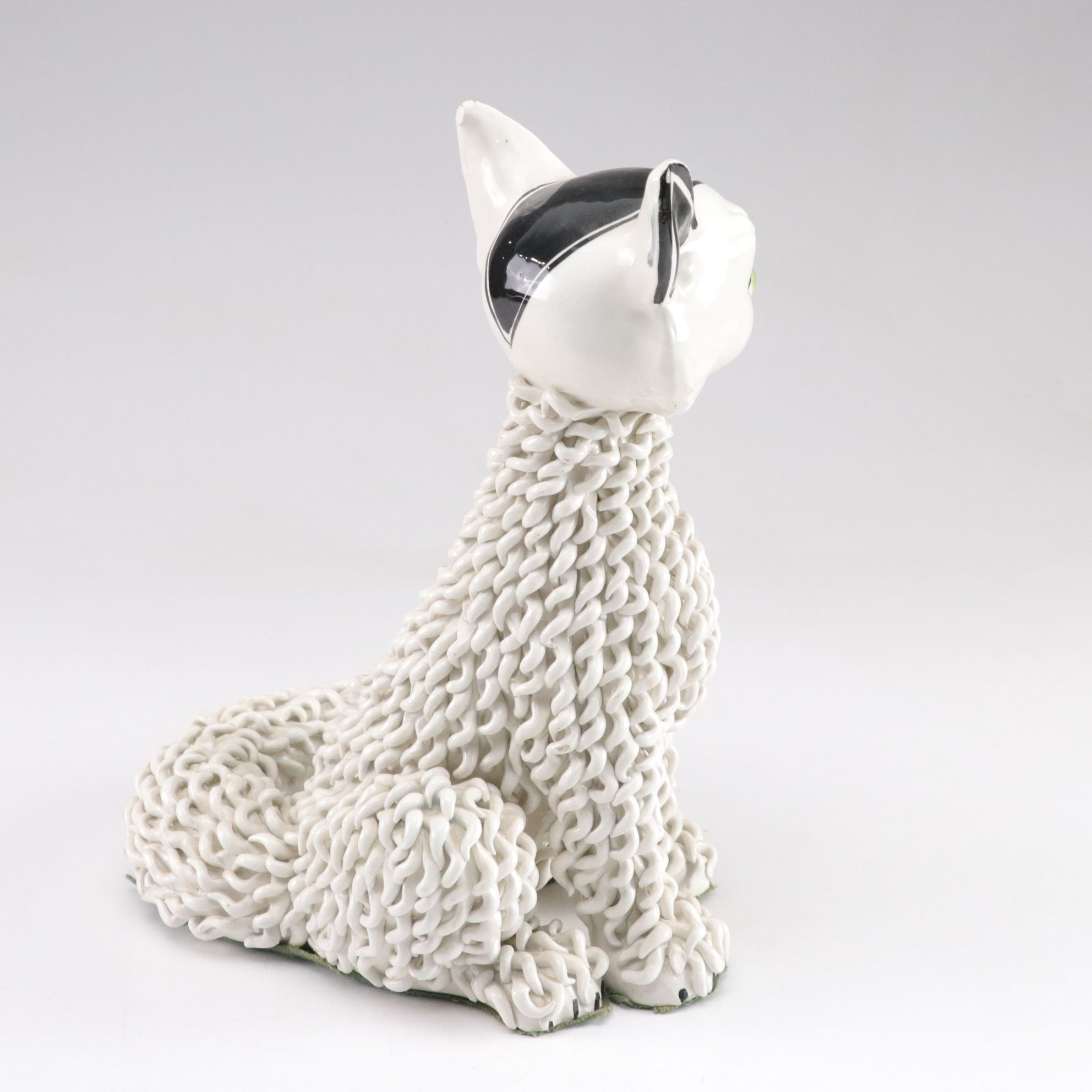 Mid-Century Italian Ceramic Spaghetti Cat Figurines