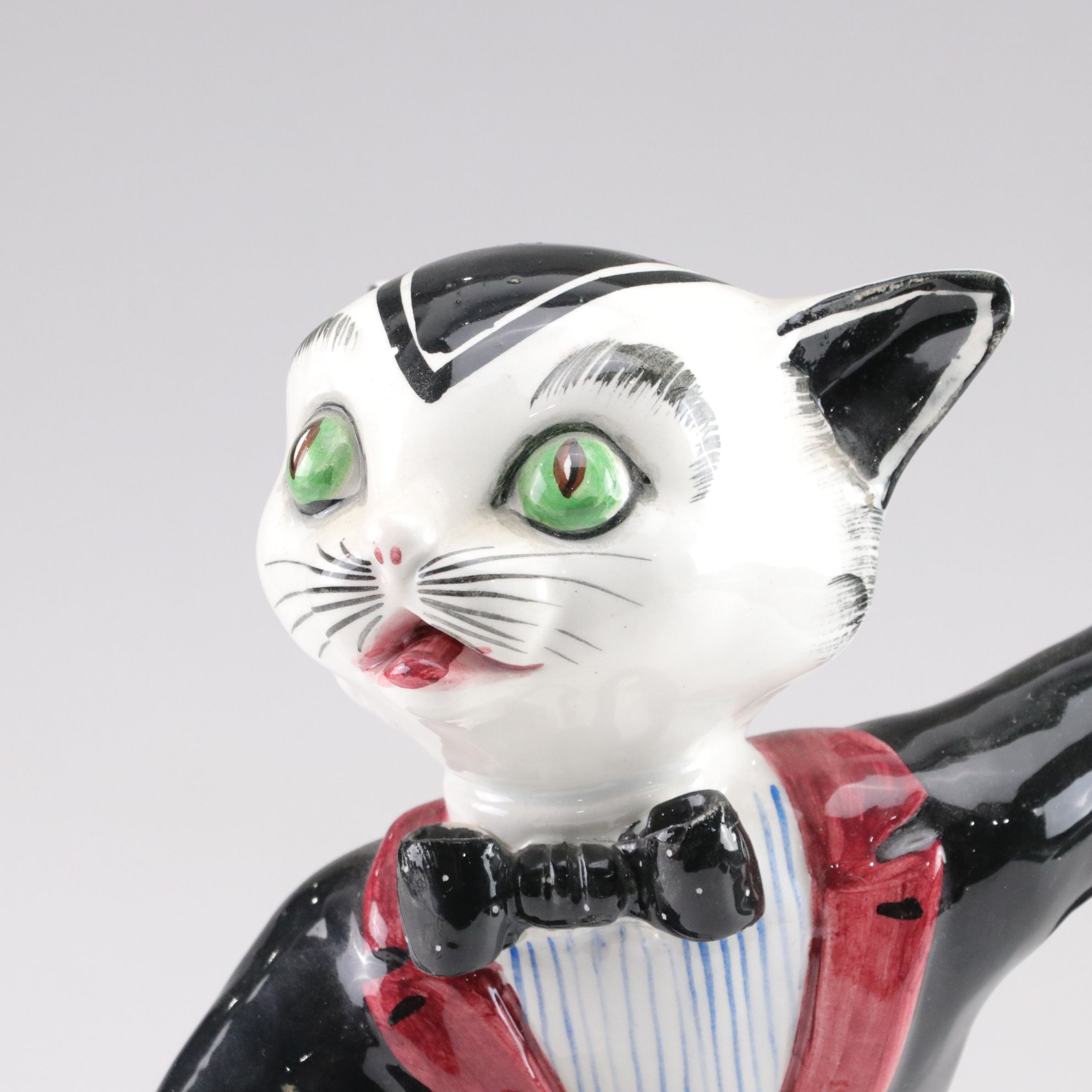 Mid-Century Italian Ceramic Spaghetti Cat Figurines