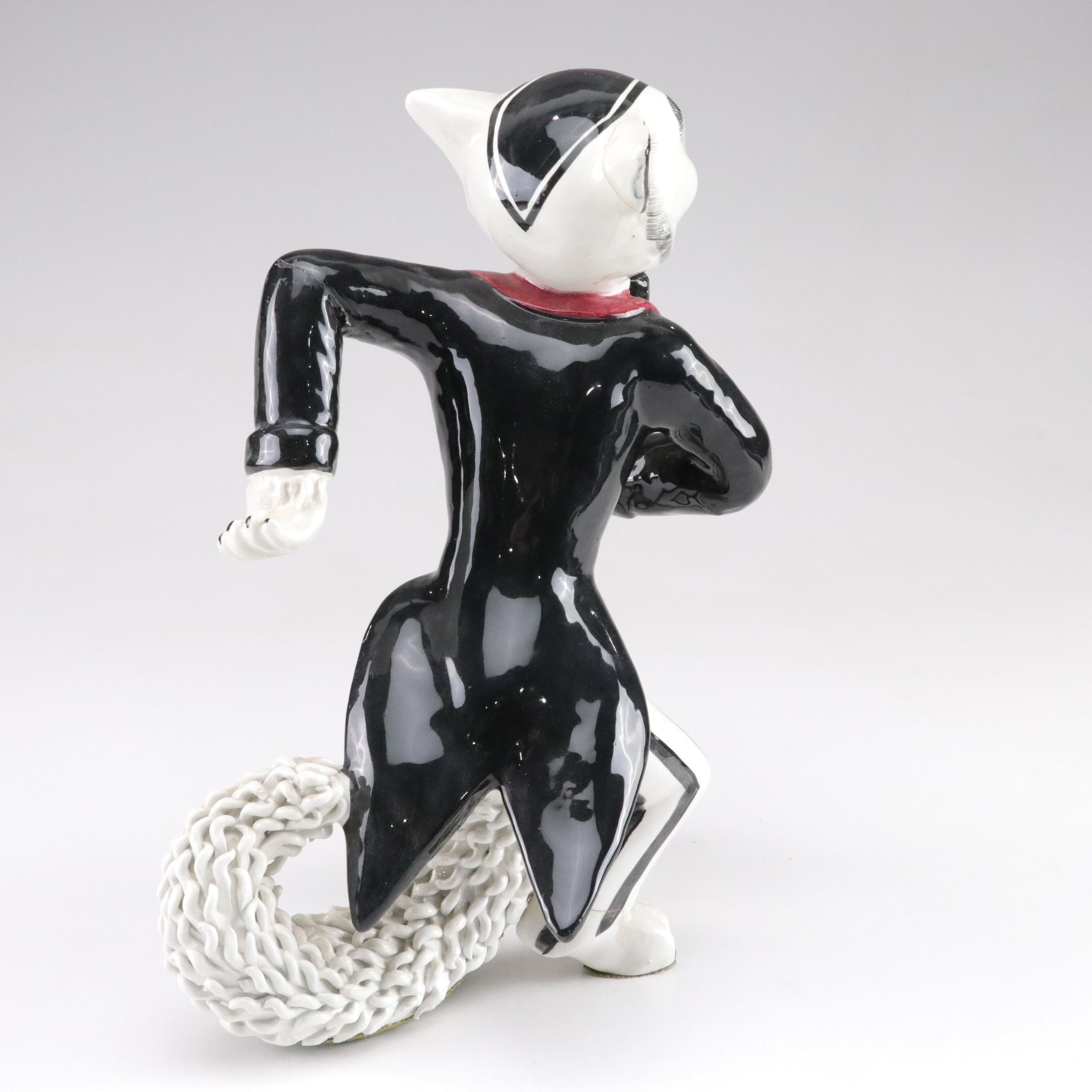 Mid-Century Italian Ceramic Spaghetti Cat Figurines