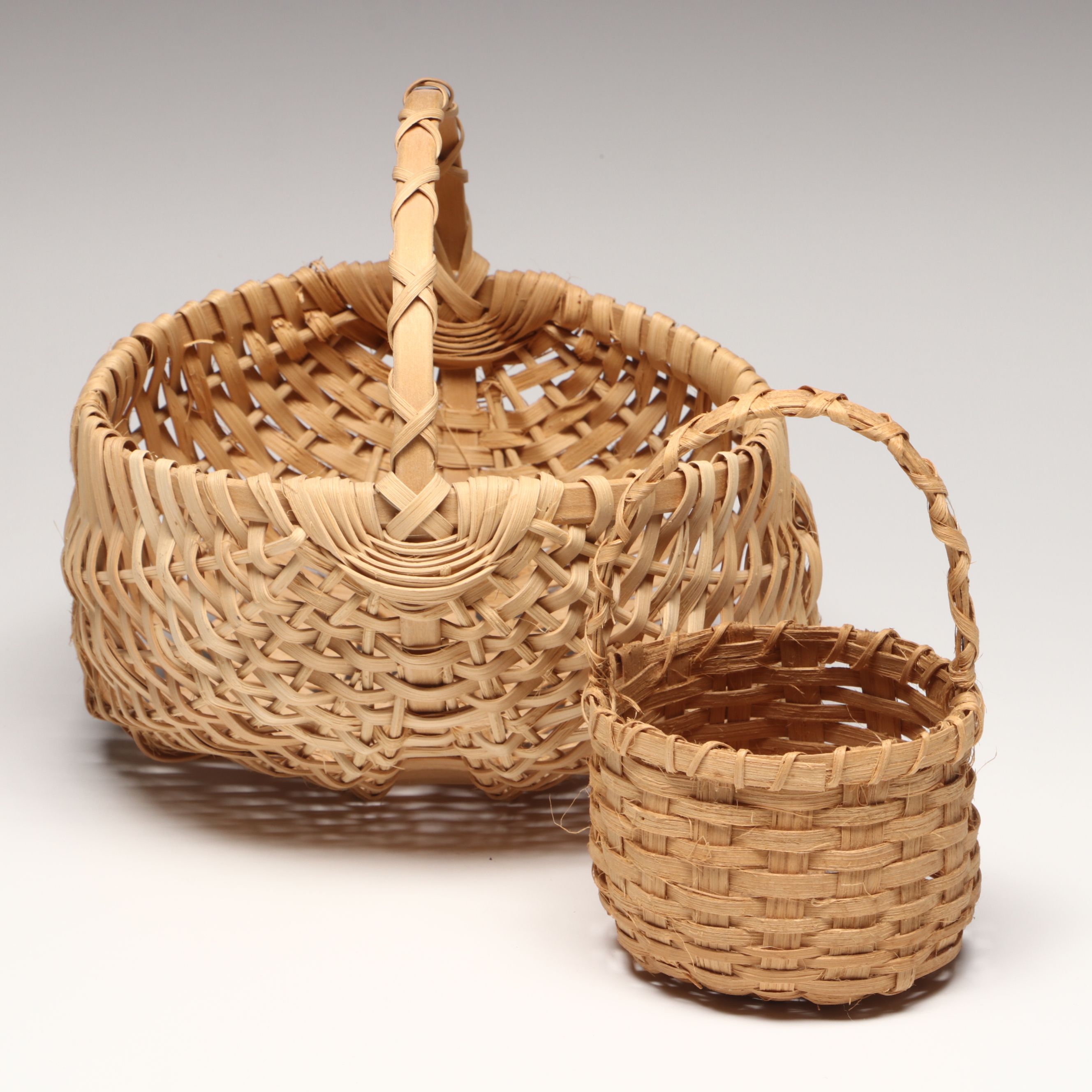 Peggy Powell with Other White Oak Splint Handled Basket