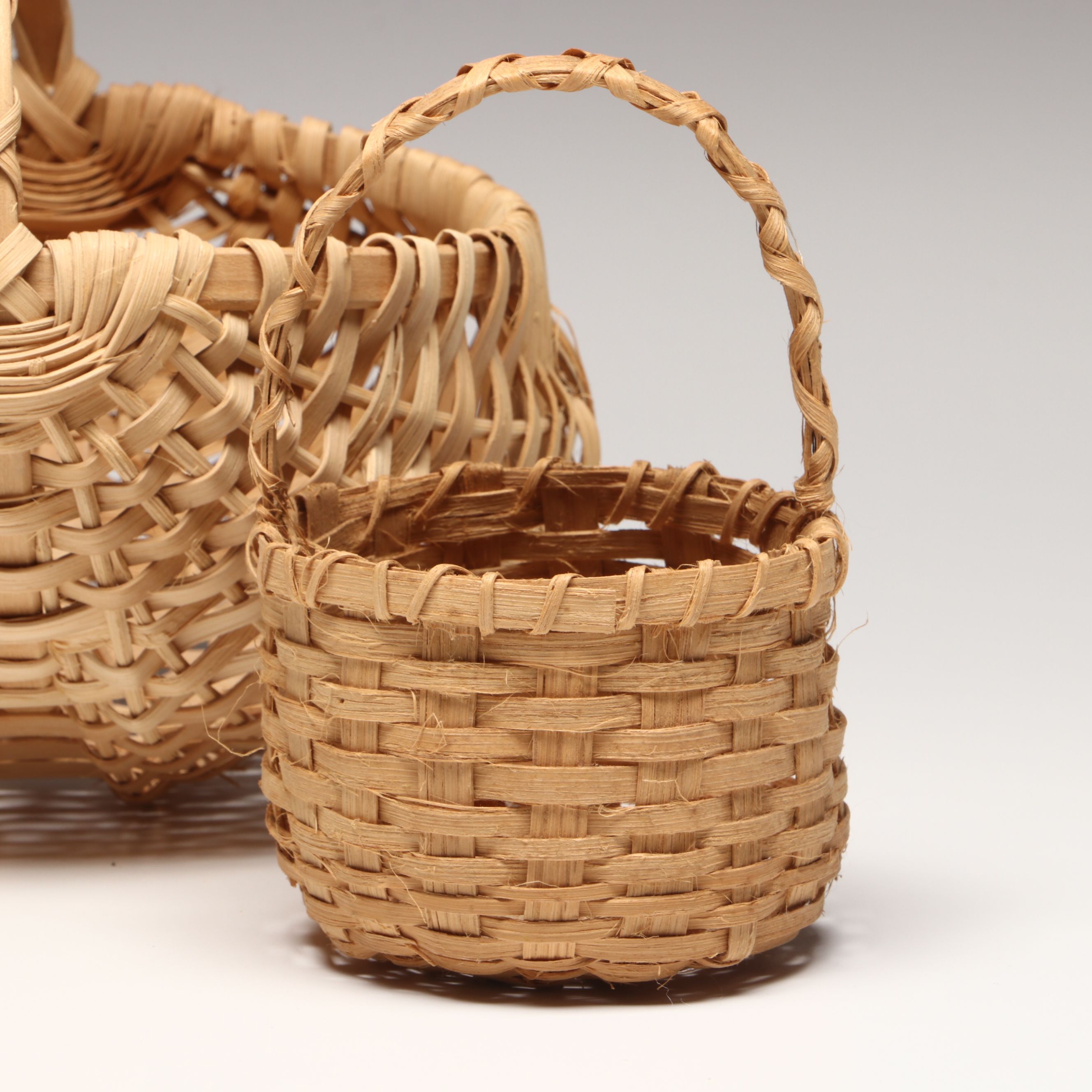 Peggy Powell with Other White Oak Splint Handled Basket