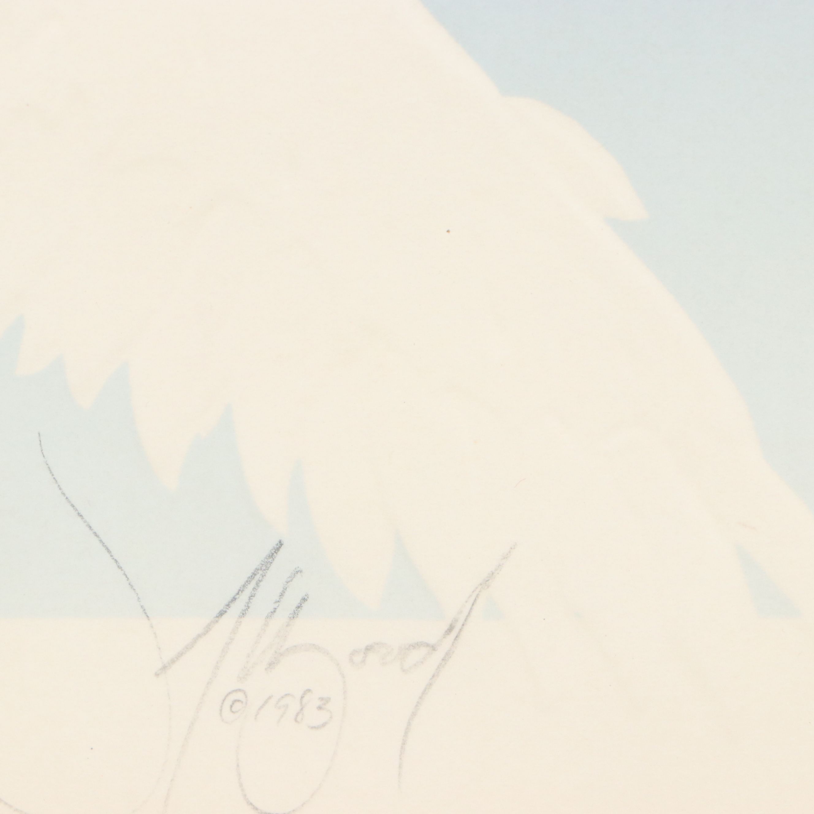 David Allgood Embossed Serigraph "Herons," 1983