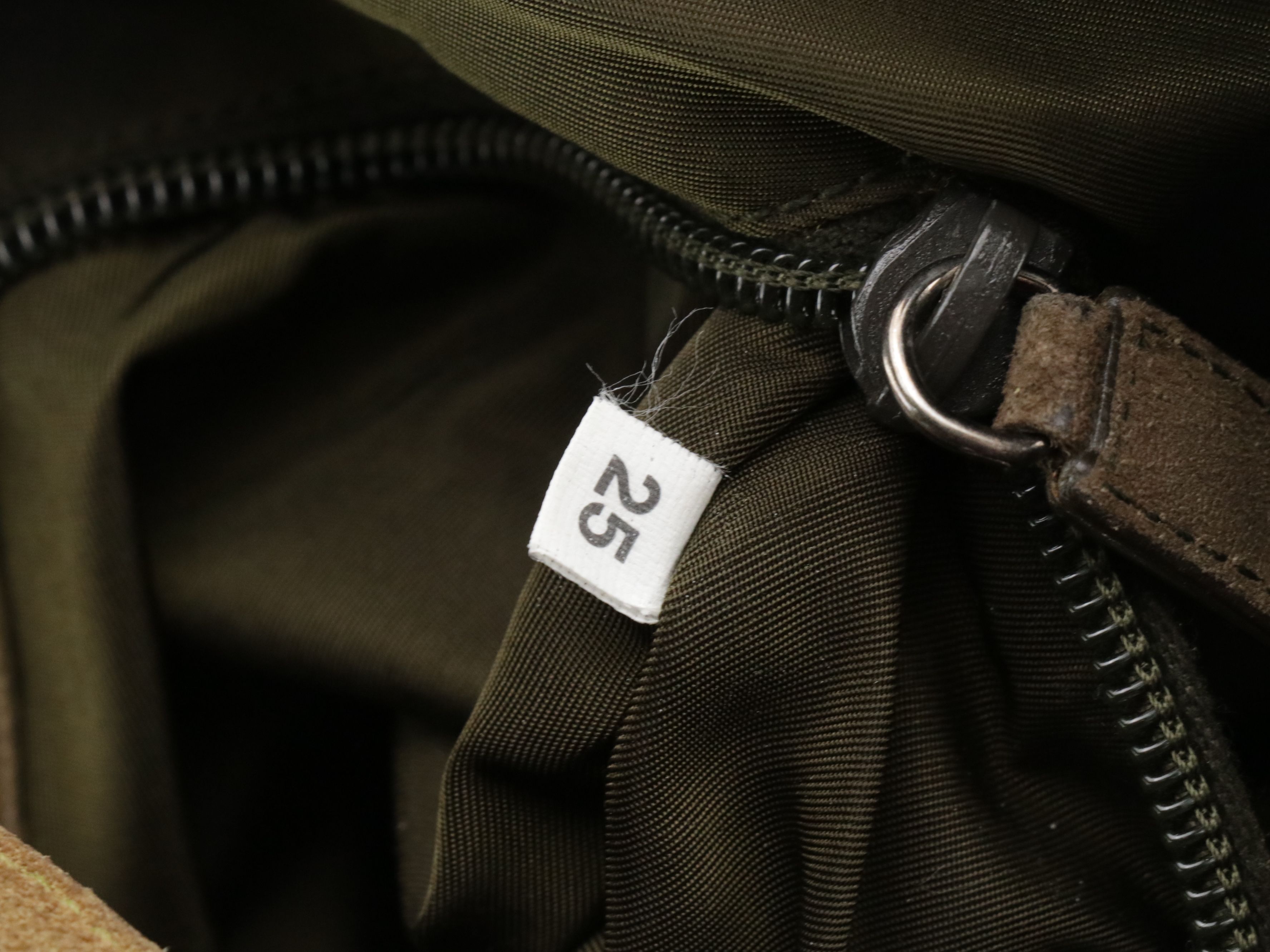 Prada Leaf Appliqué Crossbody Bag in Grommet Suede and Nylon