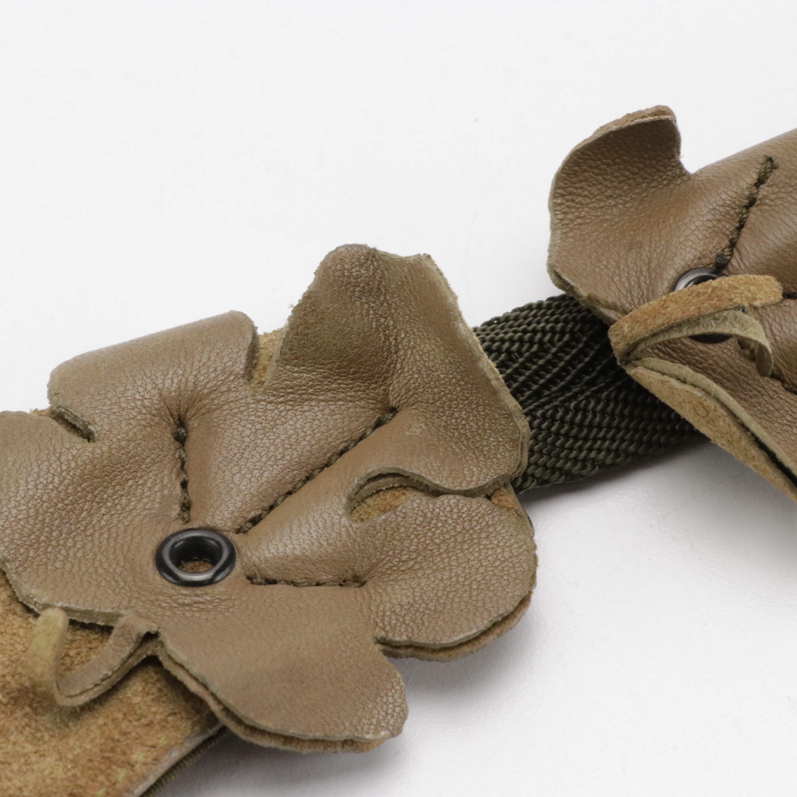 Prada Leaf Appliqué Crossbody Bag in Grommet Suede and Nylon