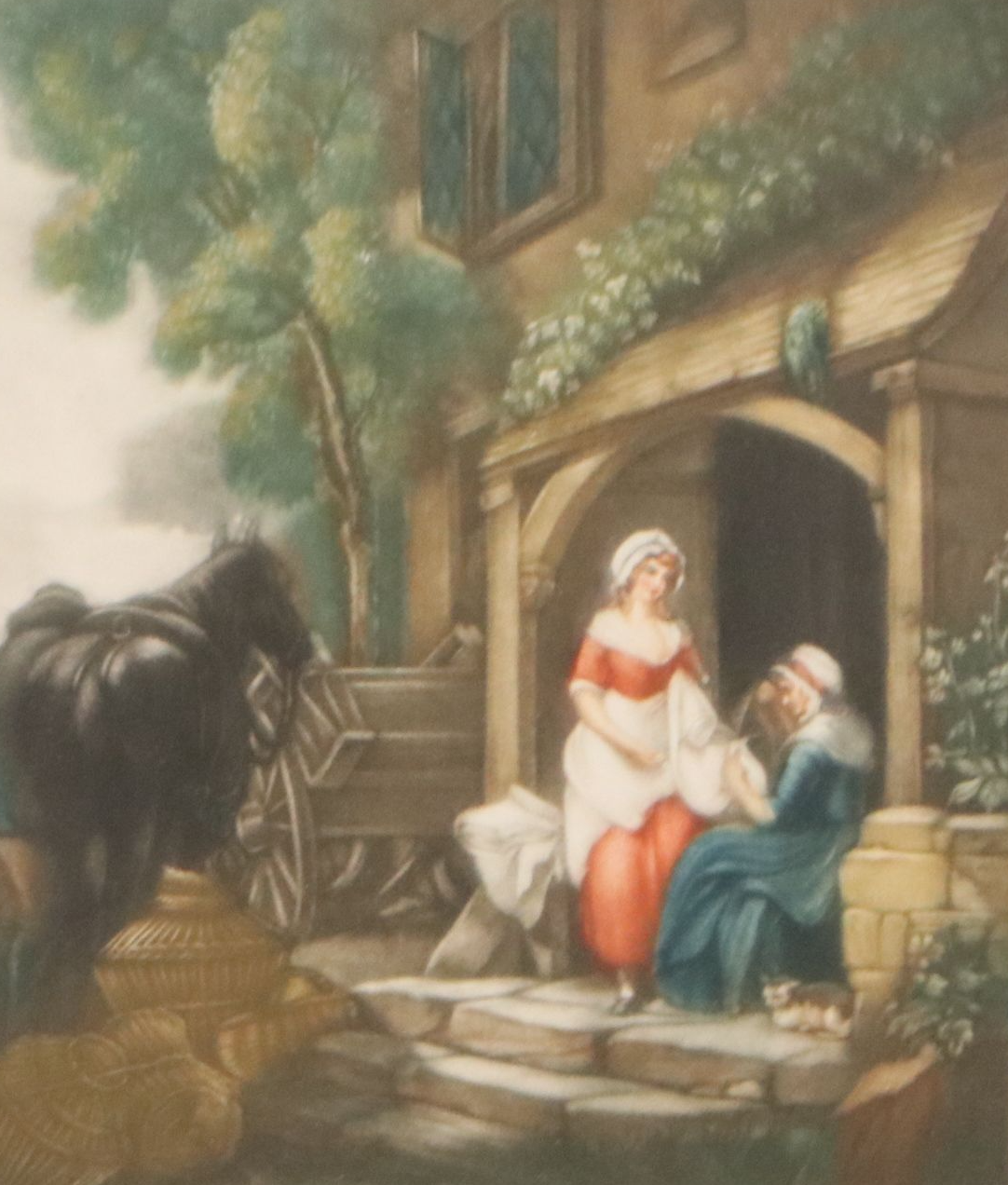 Lionel Ewart Mezzotint After F. Wheatley "Preparing for Market," Early 20th C.