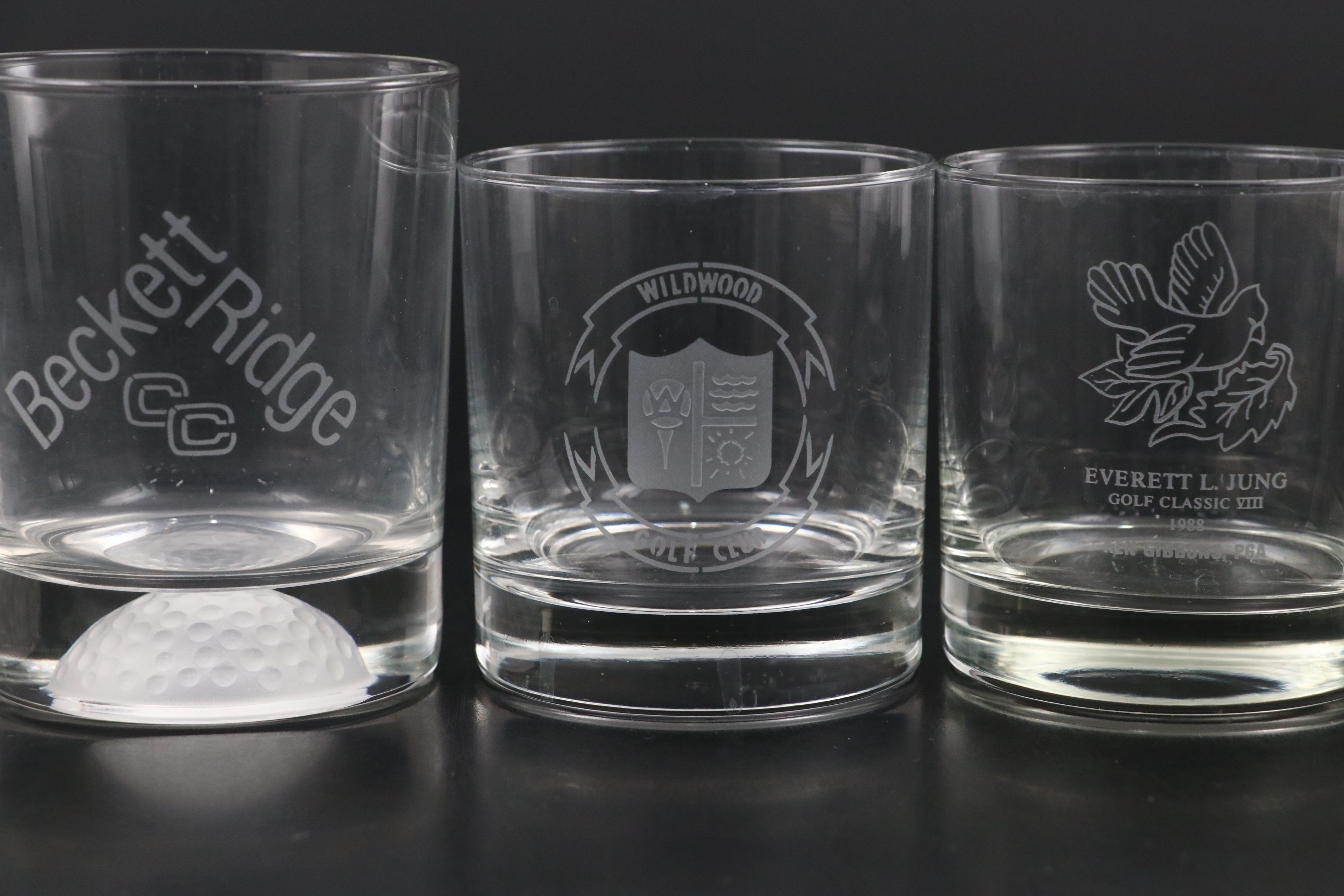 Greater Cincinnati Golf Association Glass Jar with Decanters and Etched Glasses