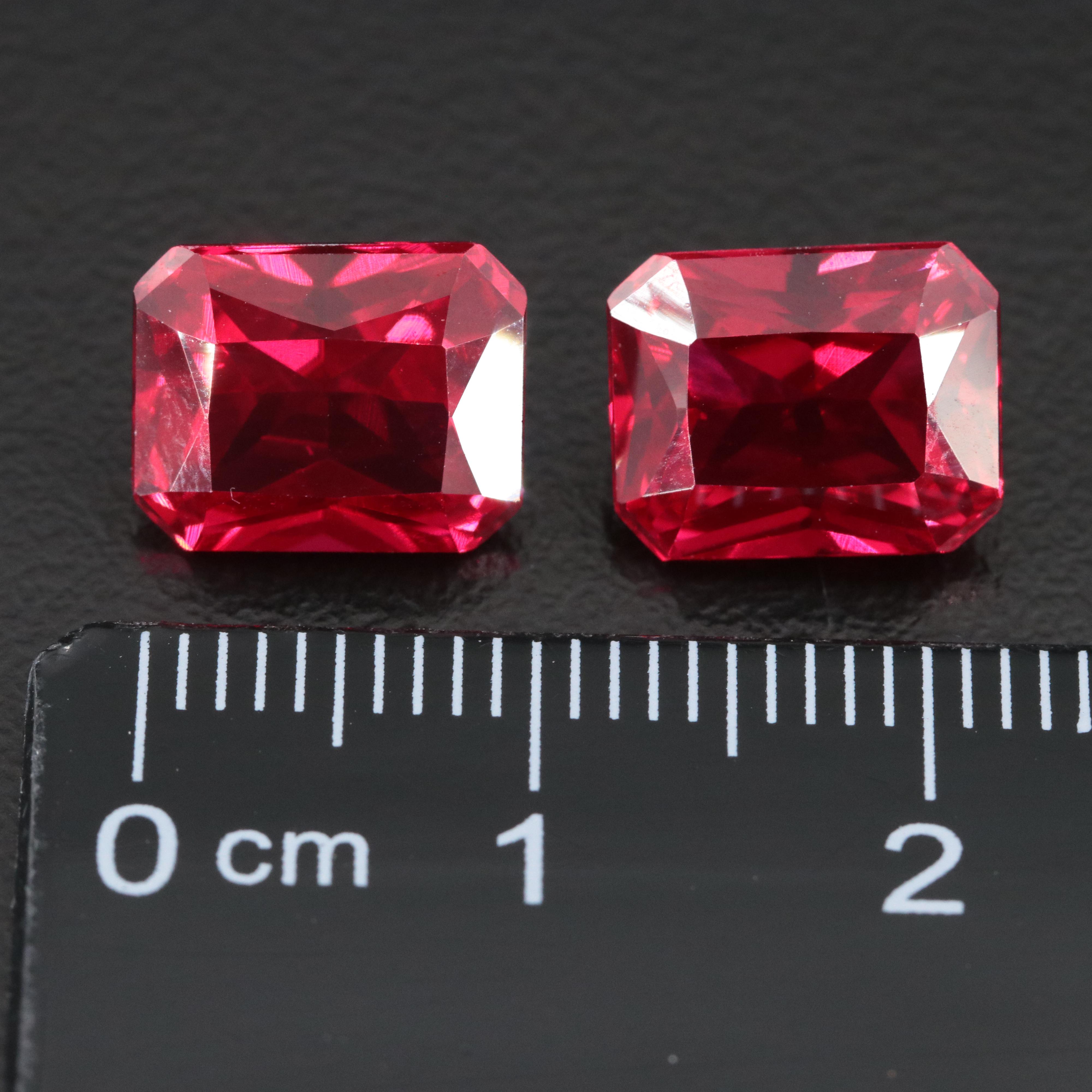 Loose 9.51 CTW Matched Pair Lab Grown Rubies