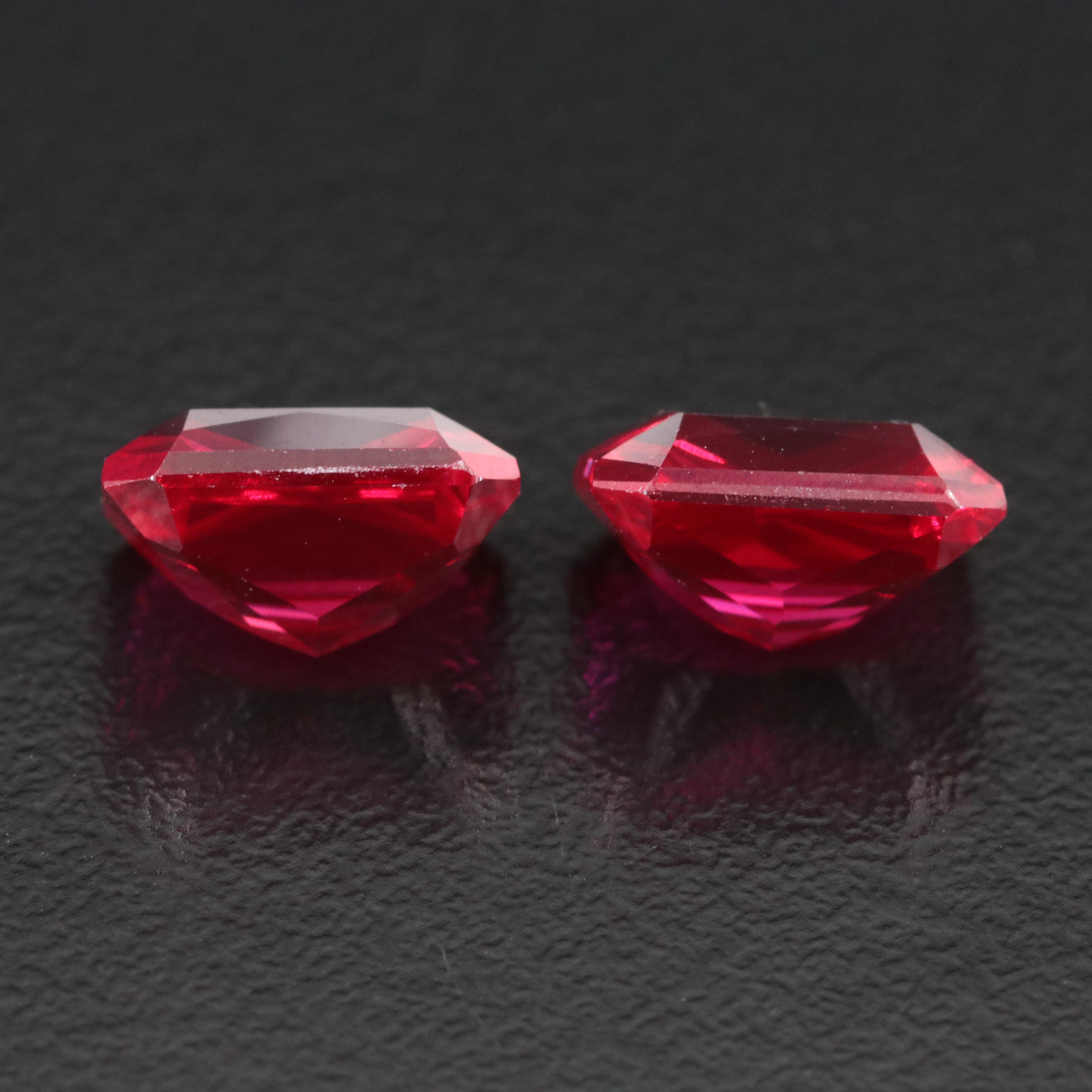 Loose 9.51 CTW Matched Pair Lab Grown Rubies