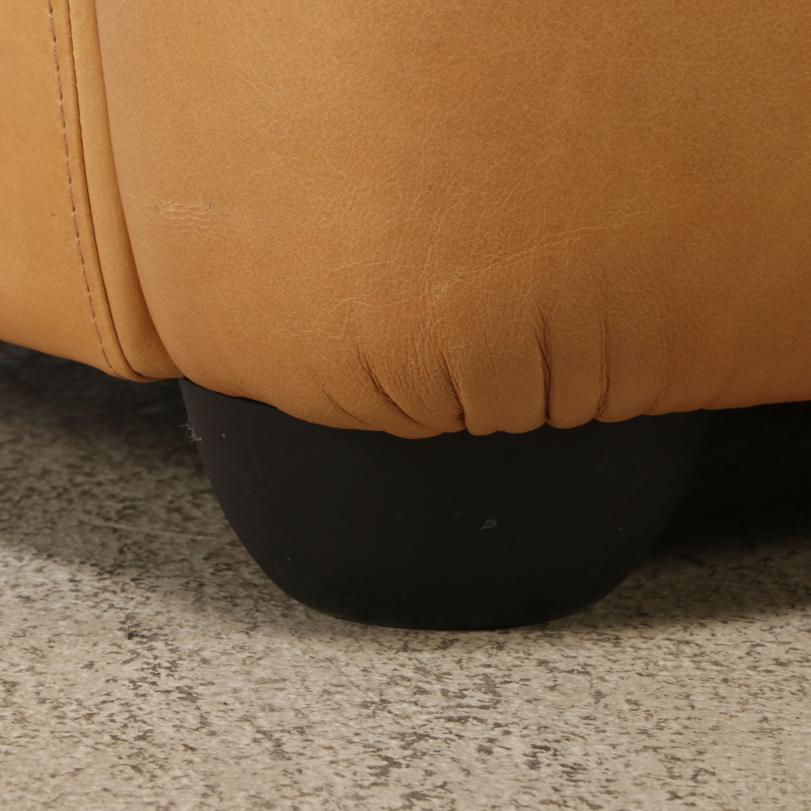 Caramel Colored Leather Sofa