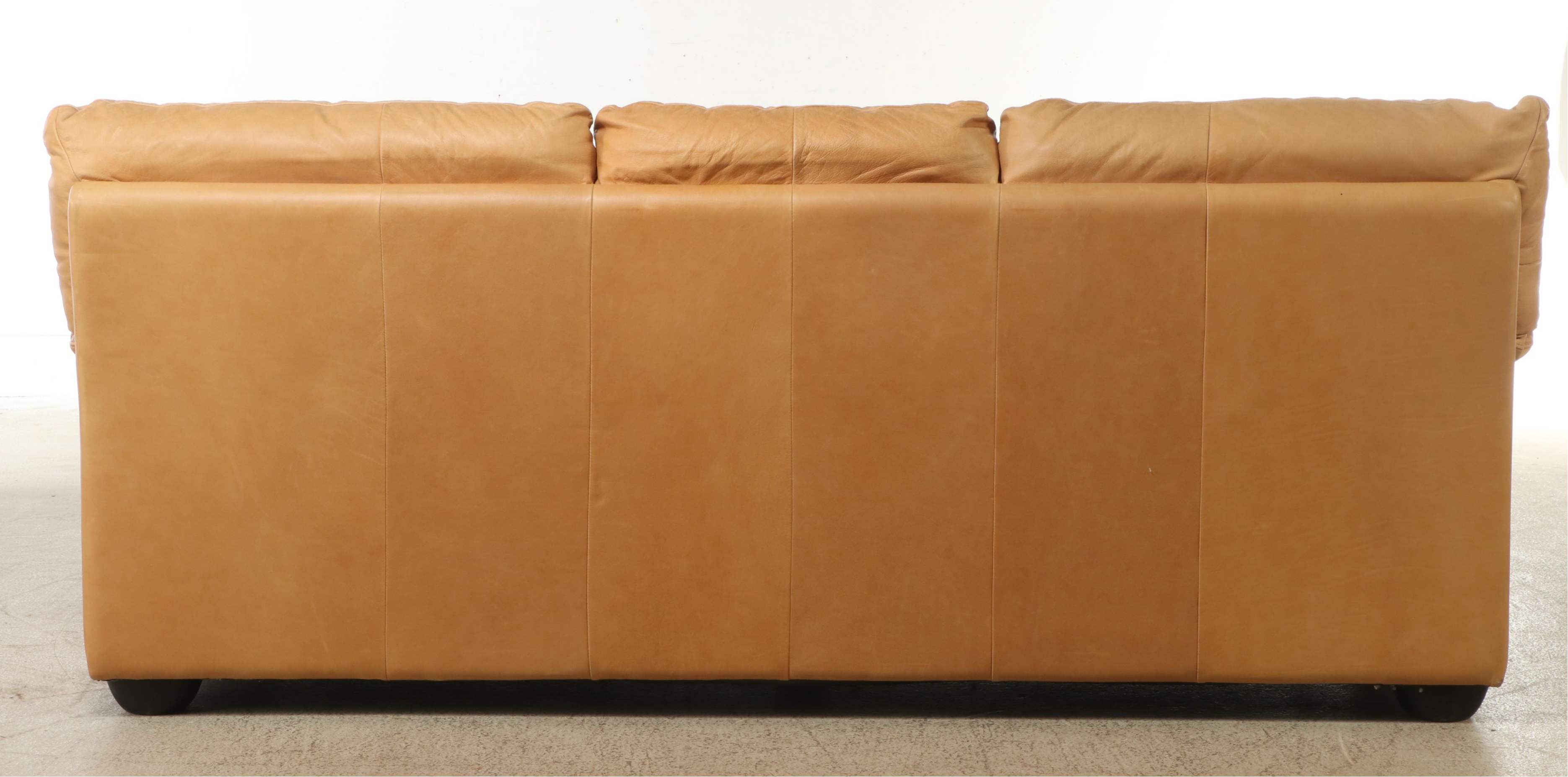 Caramel Colored Leather Sofa