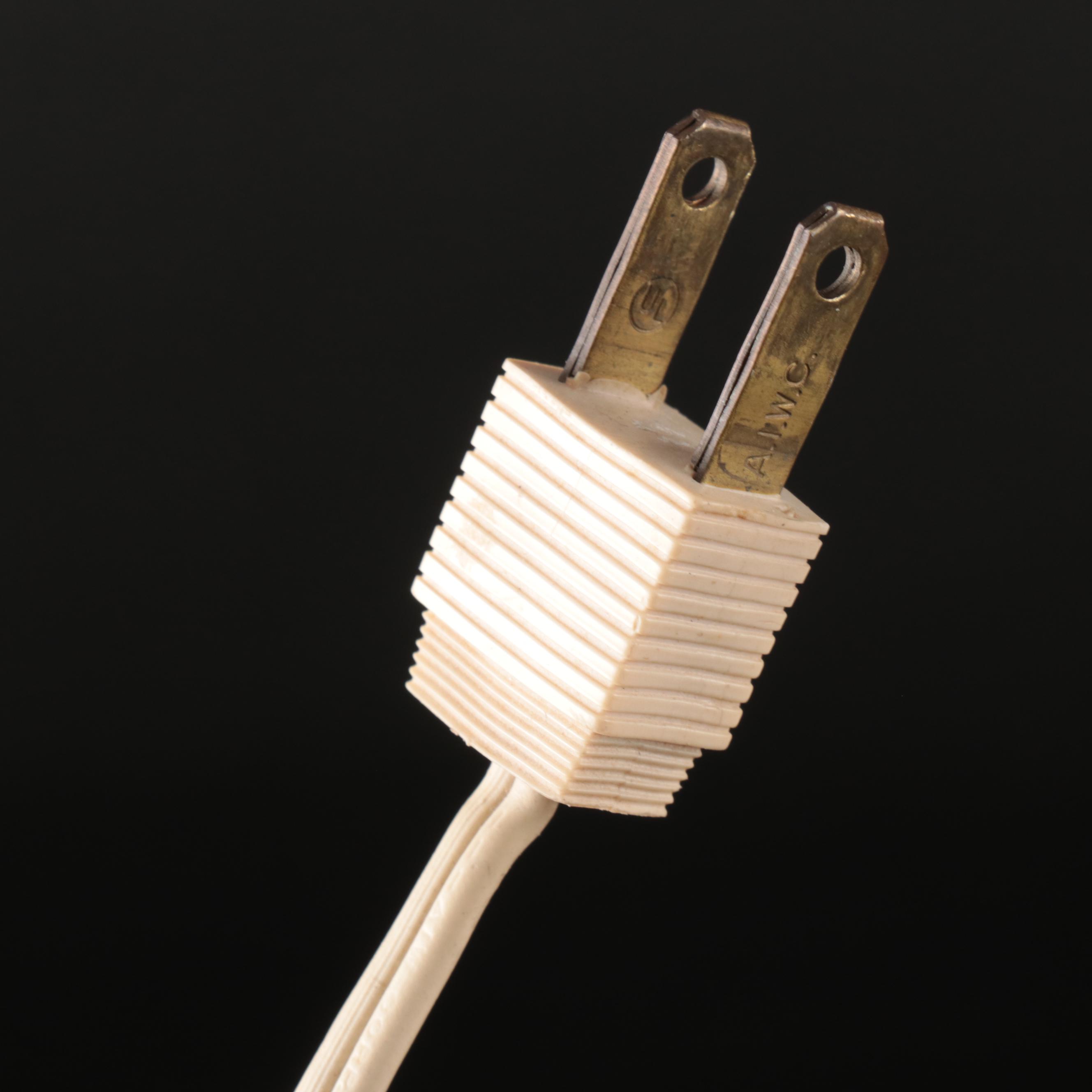 Porcelain Rosette Table Lamp with Scalloped Fabric Shade