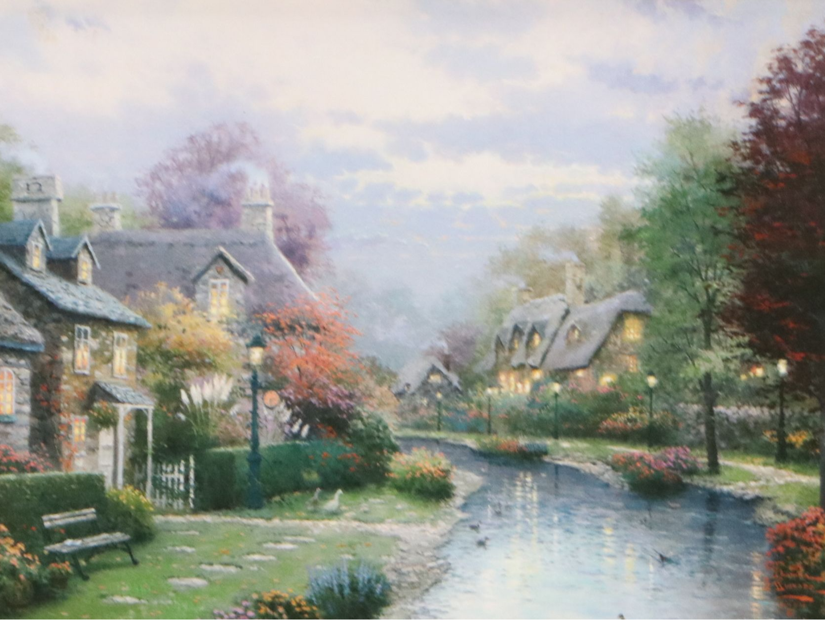 Offset Lithograph After Thomas Kinkade "Lamplight Brooke," 1998