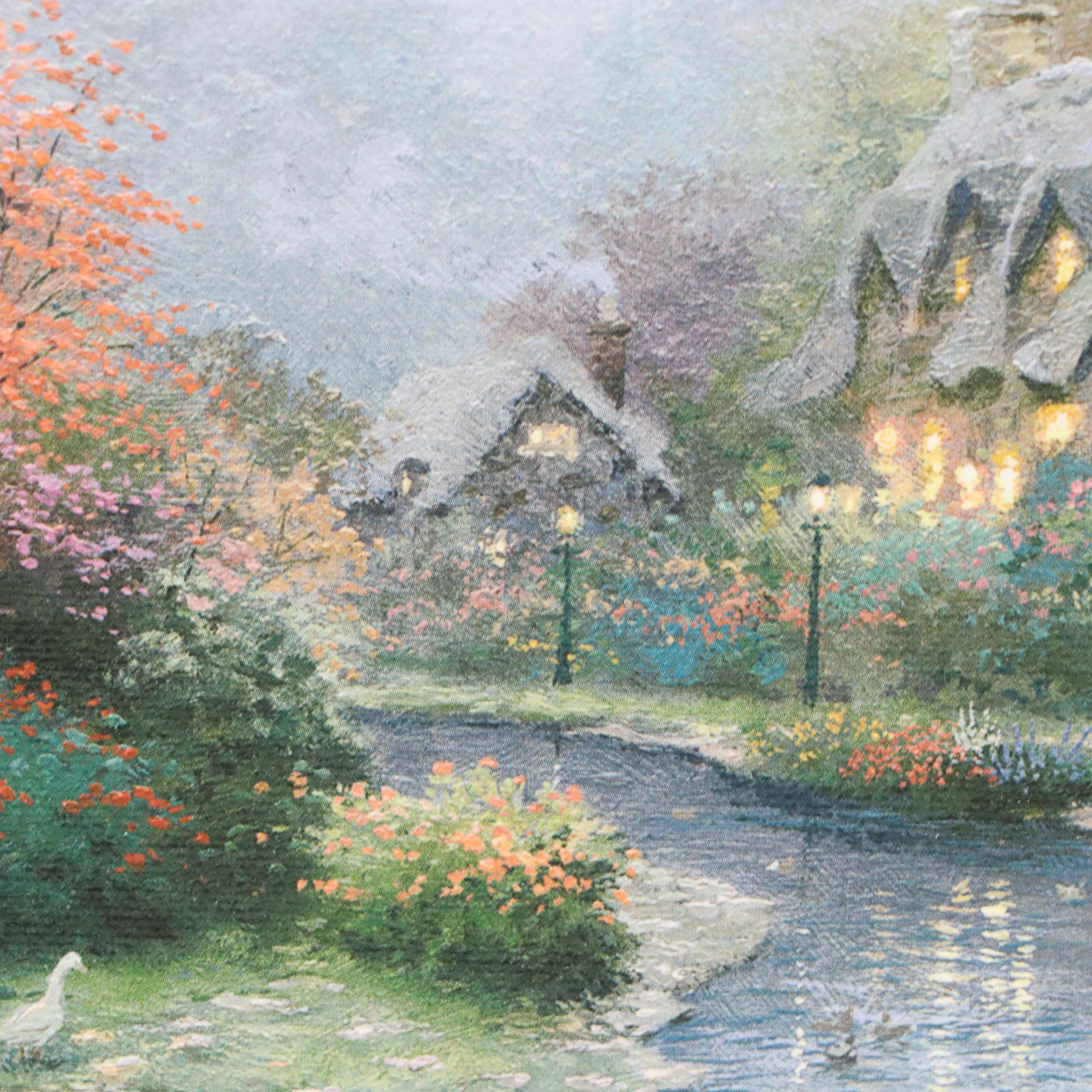 Offset Lithograph After Thomas Kinkade "Lamplight Brooke," 1998