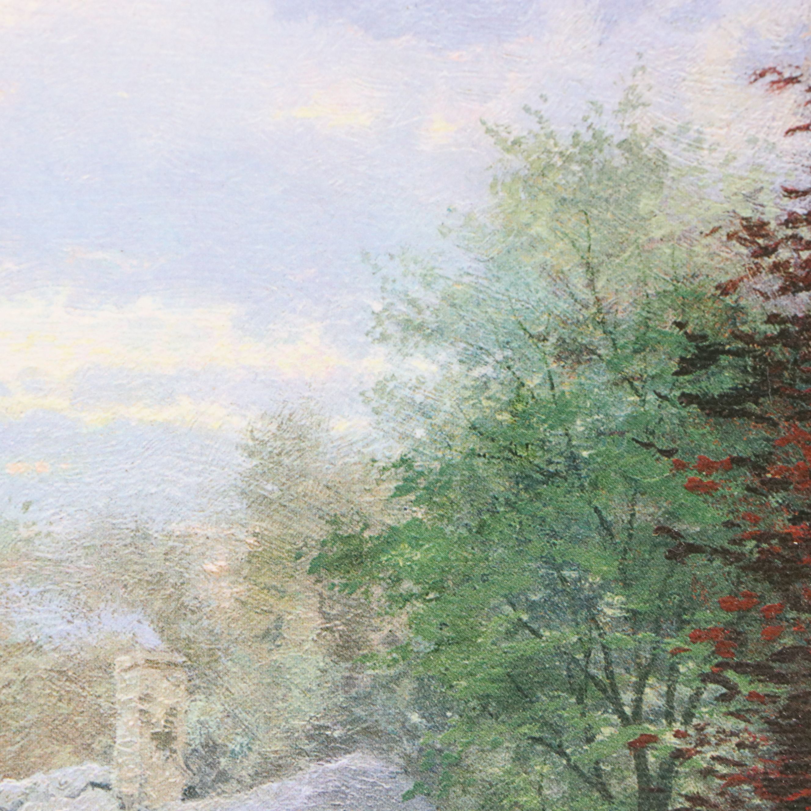 Offset Lithograph After Thomas Kinkade "Lamplight Brooke," 1998