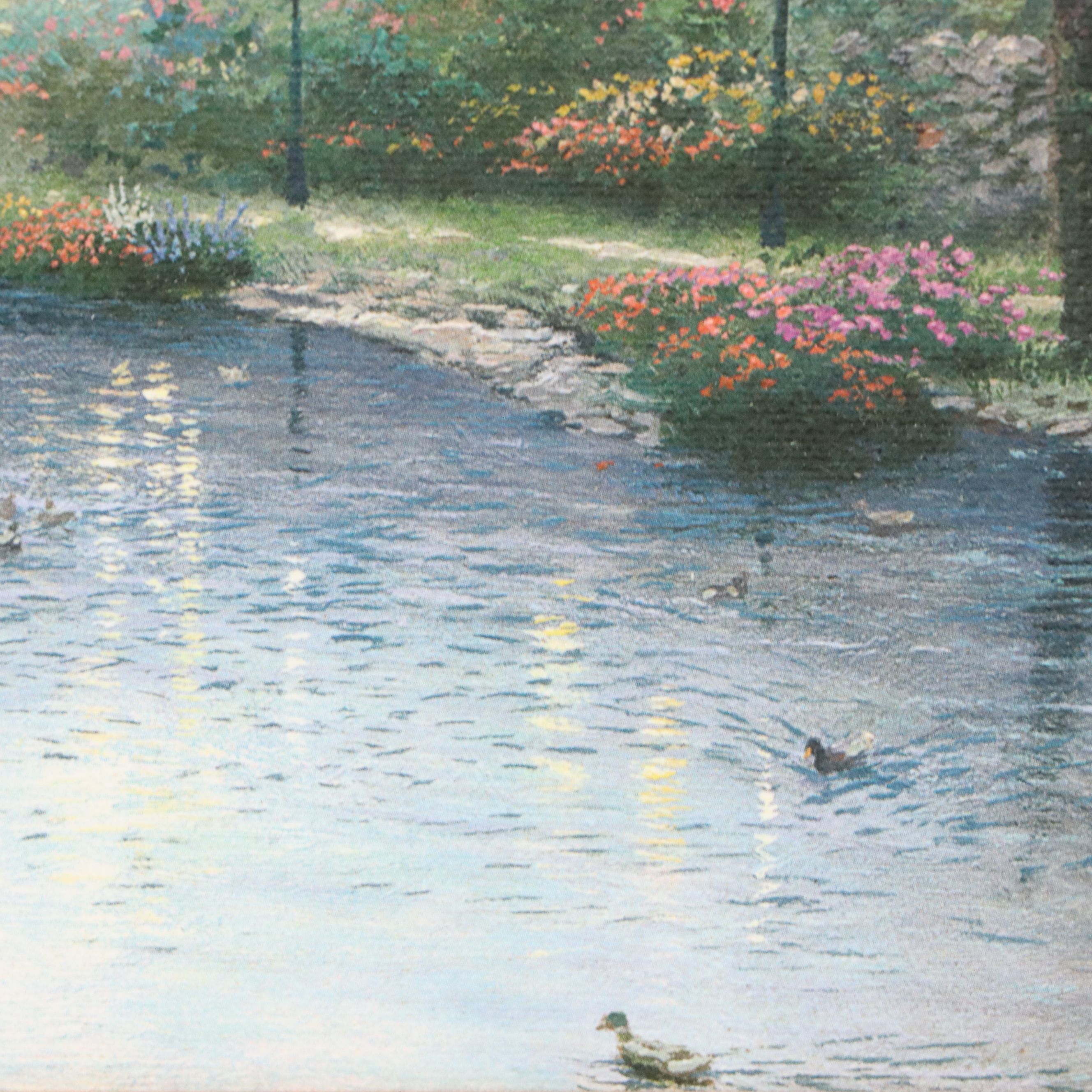 Offset Lithograph After Thomas Kinkade "Lamplight Brooke," 1998