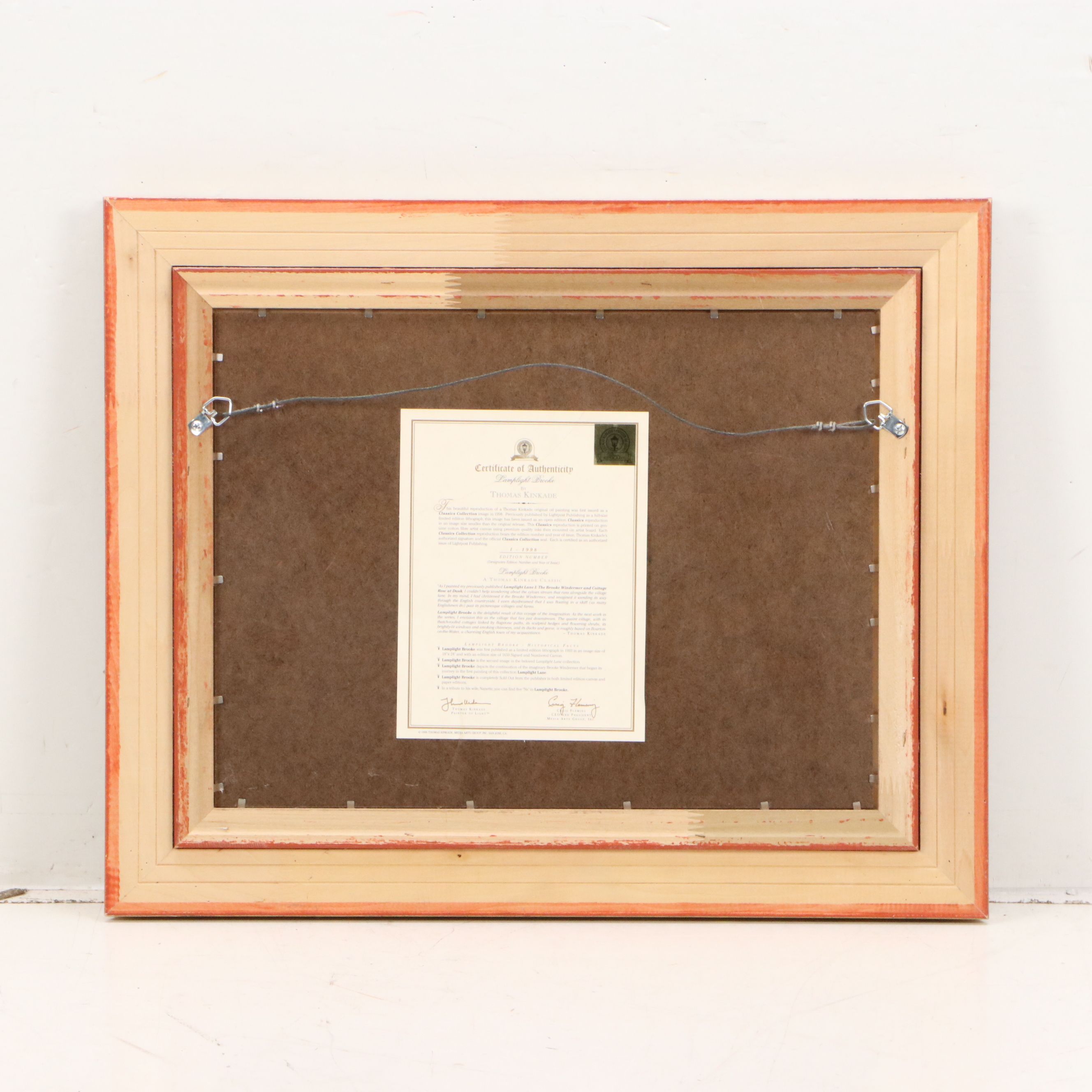 Offset Lithograph After Thomas Kinkade "Lamplight Brooke," 1998