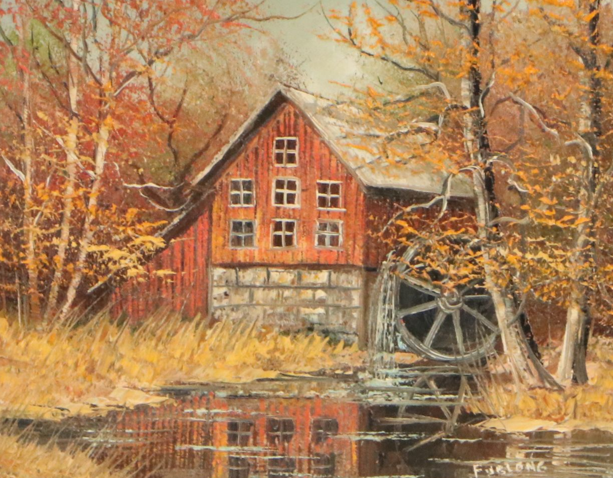 Hielene Furlong Oil Painting of Watermill, 1981