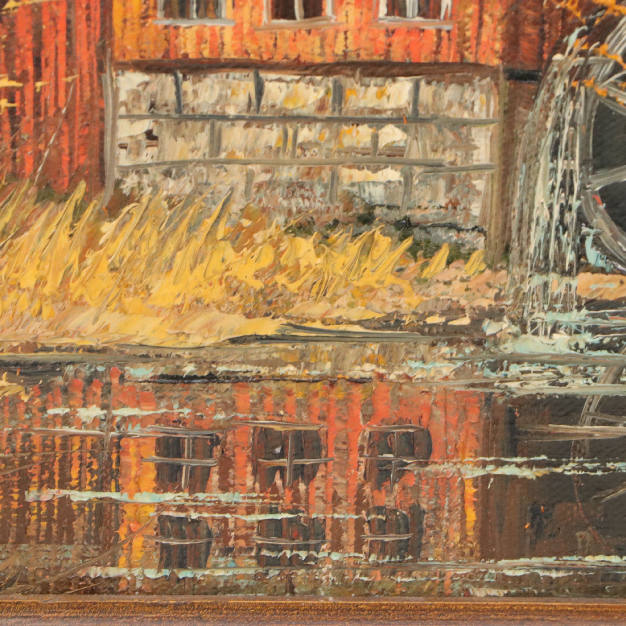 Hielene Furlong Oil Painting of Watermill, 1981