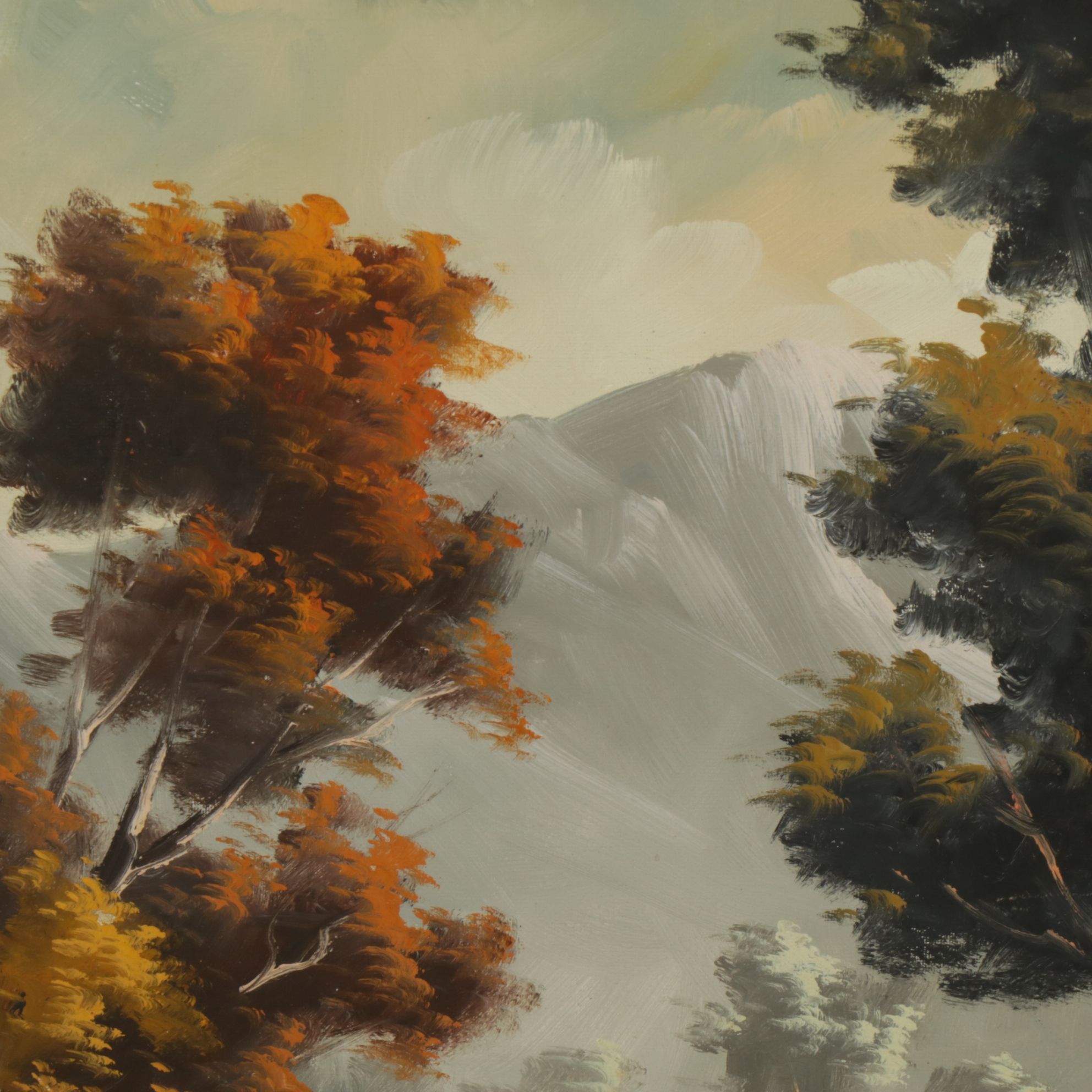 Impressionist Autumn Landscape Oil Painting "Palma Spain", 1970