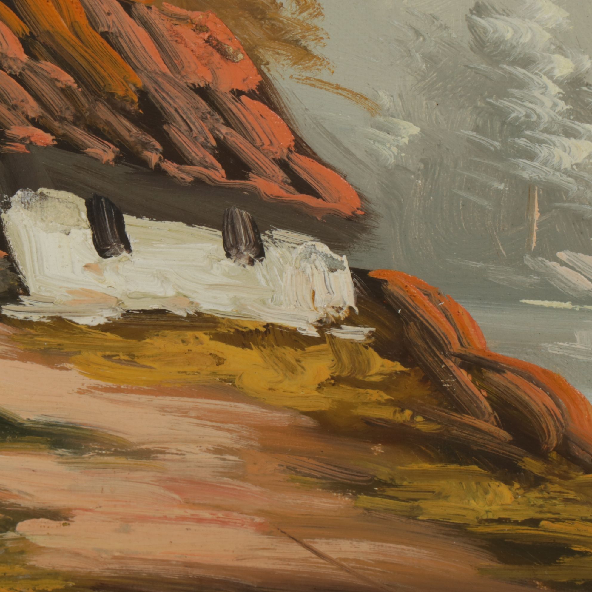 Impressionist Autumn Landscape Oil Painting "Palma Spain", 1970