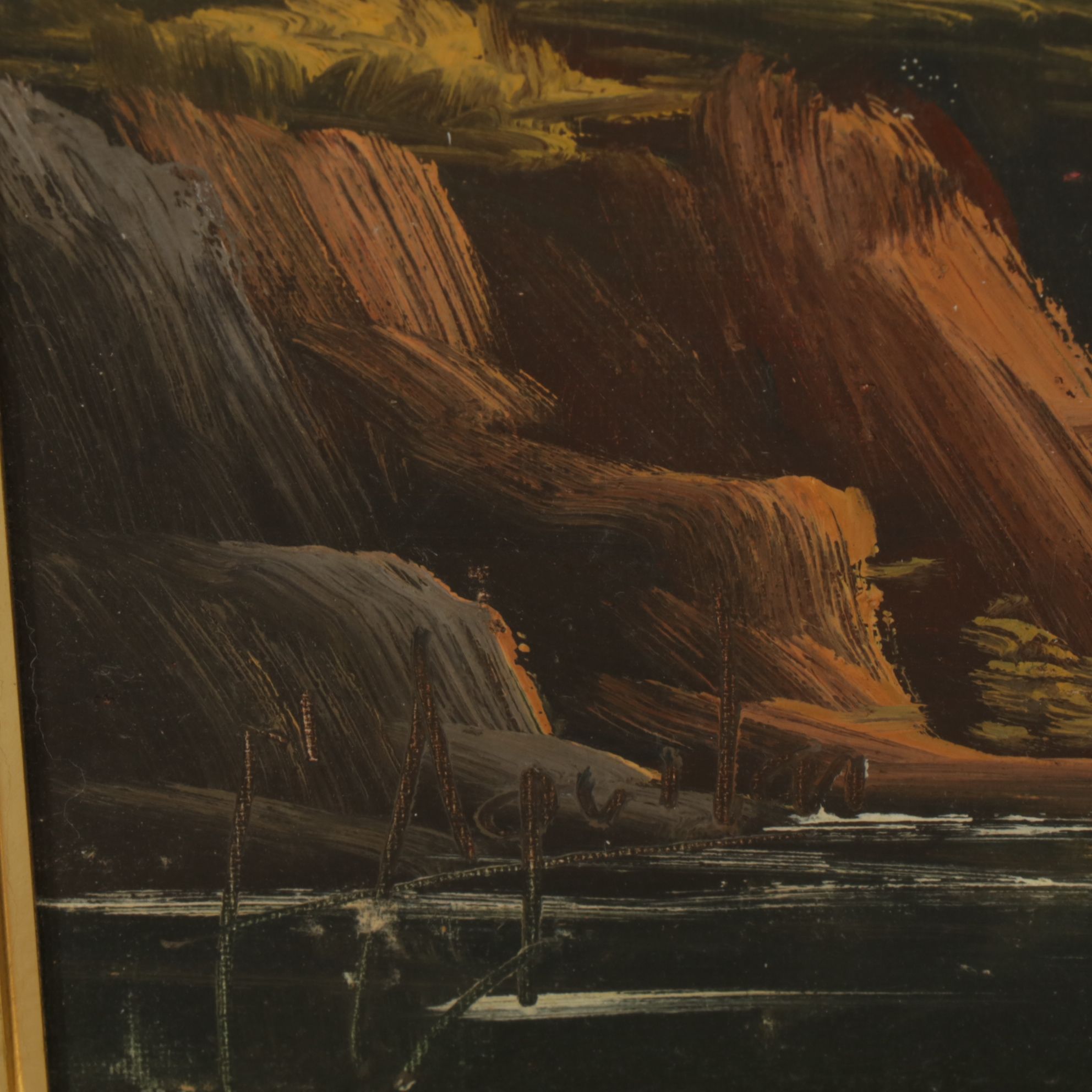 Impressionist Autumn Landscape Oil Painting "Palma Spain", 1970