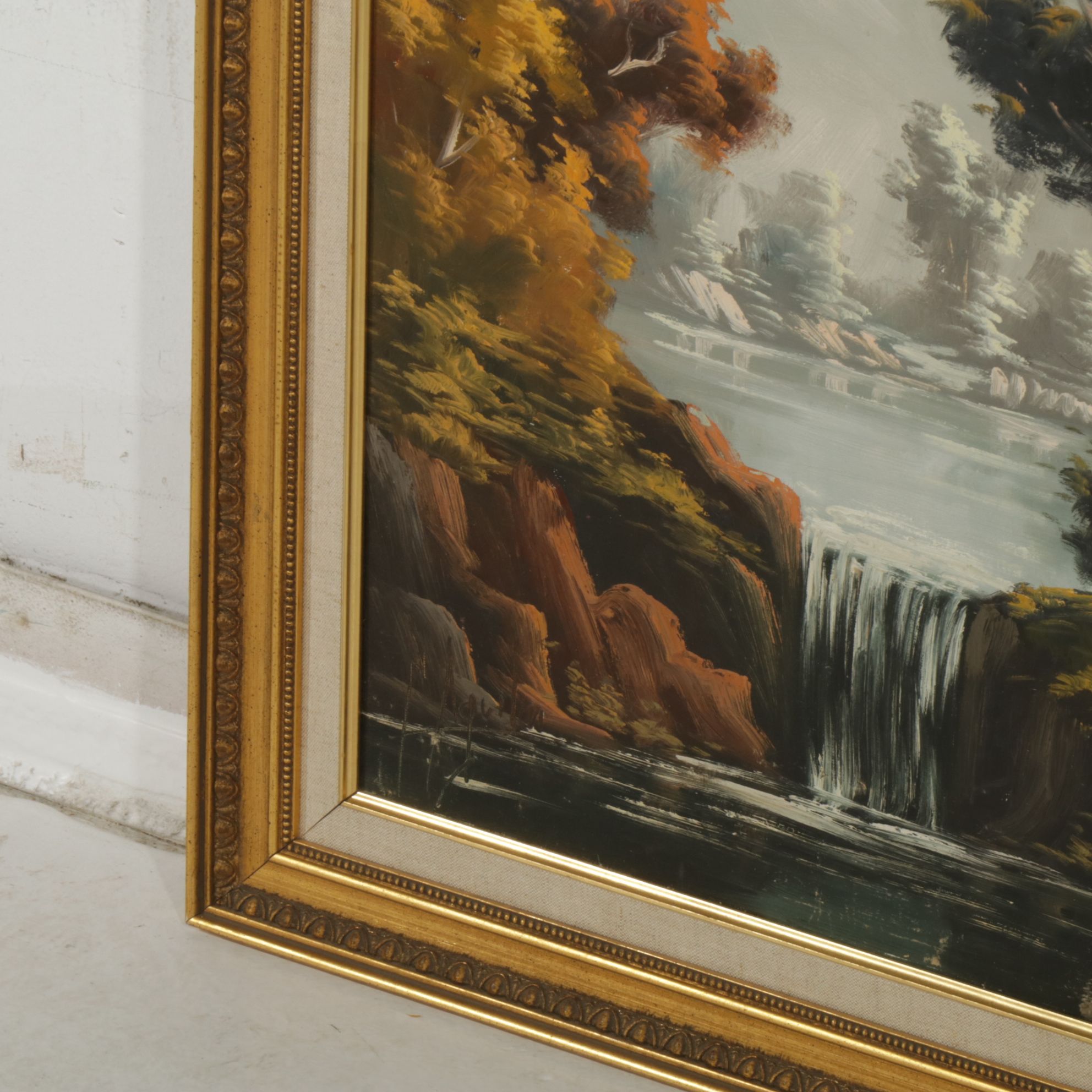 Impressionist Autumn Landscape Oil Painting "Palma Spain", 1970