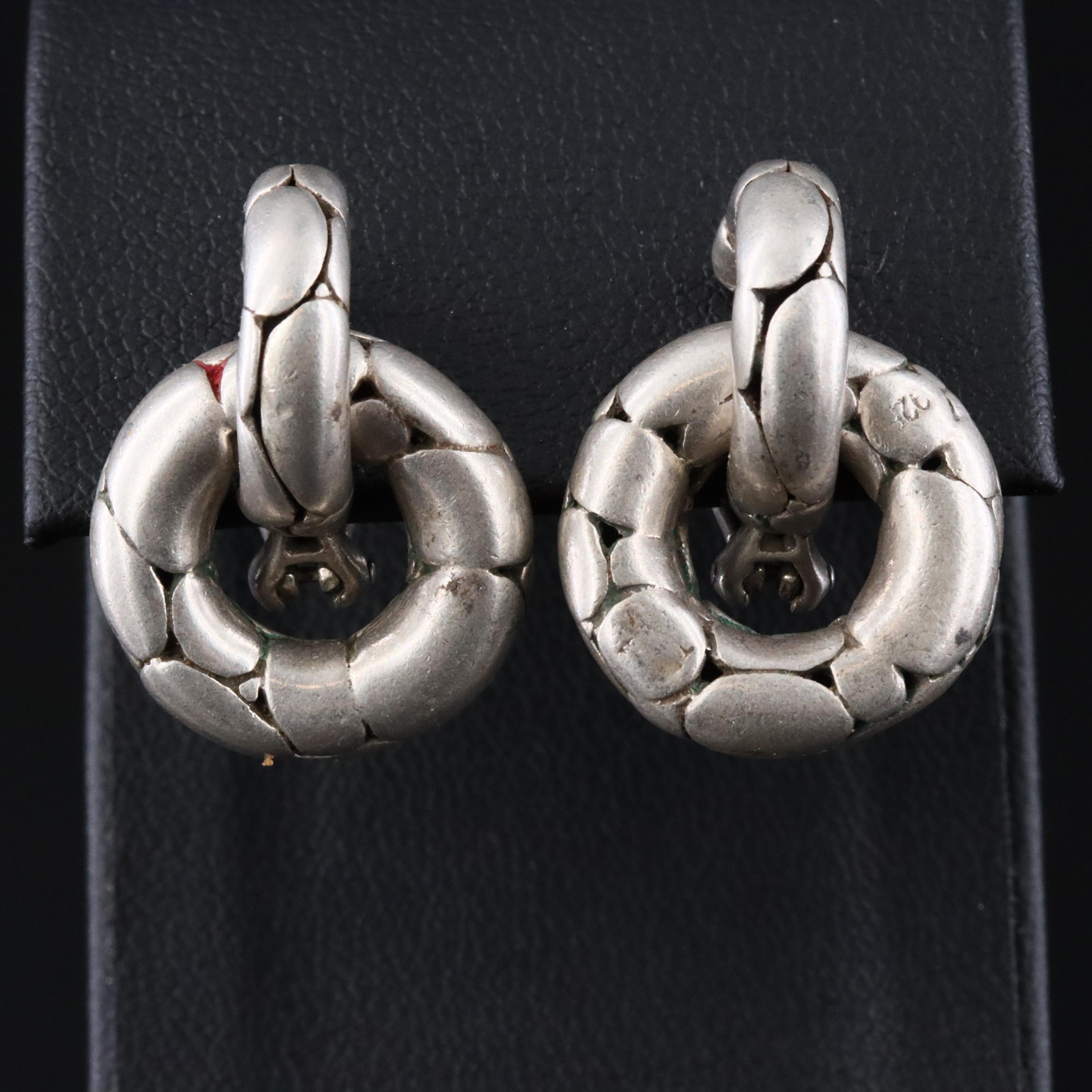 John Hardy Kali Pebble Sterling Detachable Hoop Earrings