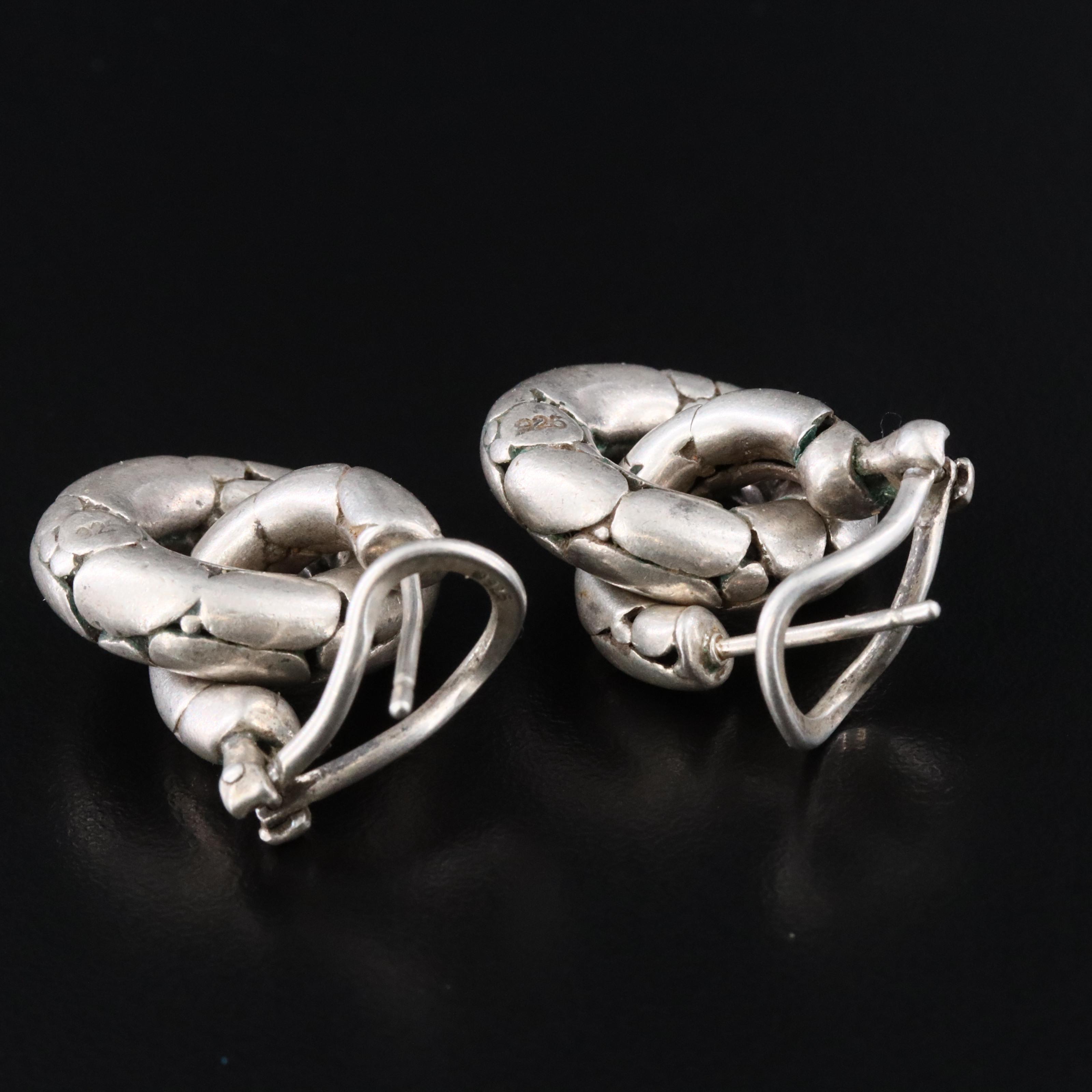 John Hardy Kali Pebble Sterling Detachable Hoop Earrings