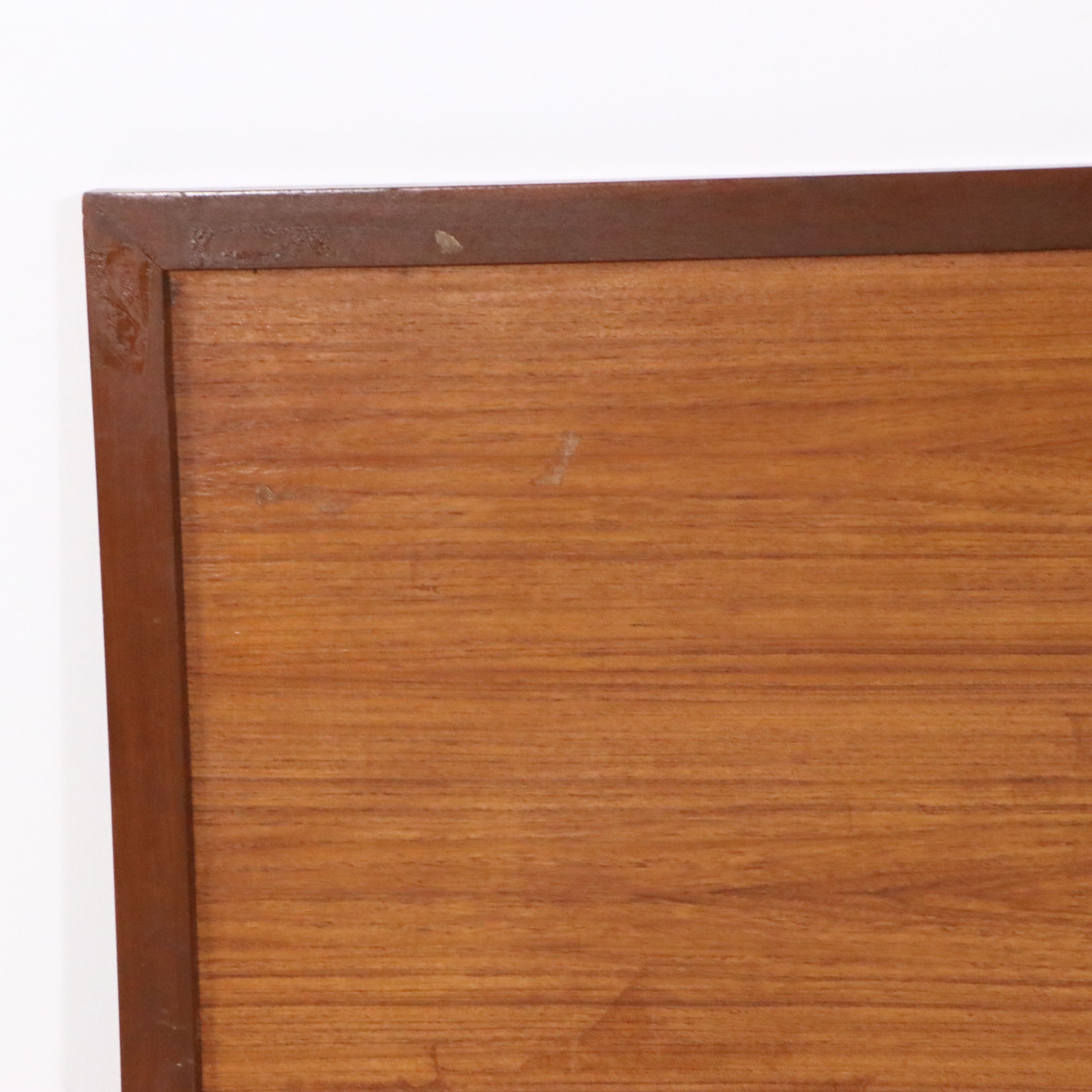 Mid-Century Chinese Style Headboard with Burl Wood and Brass Medallions