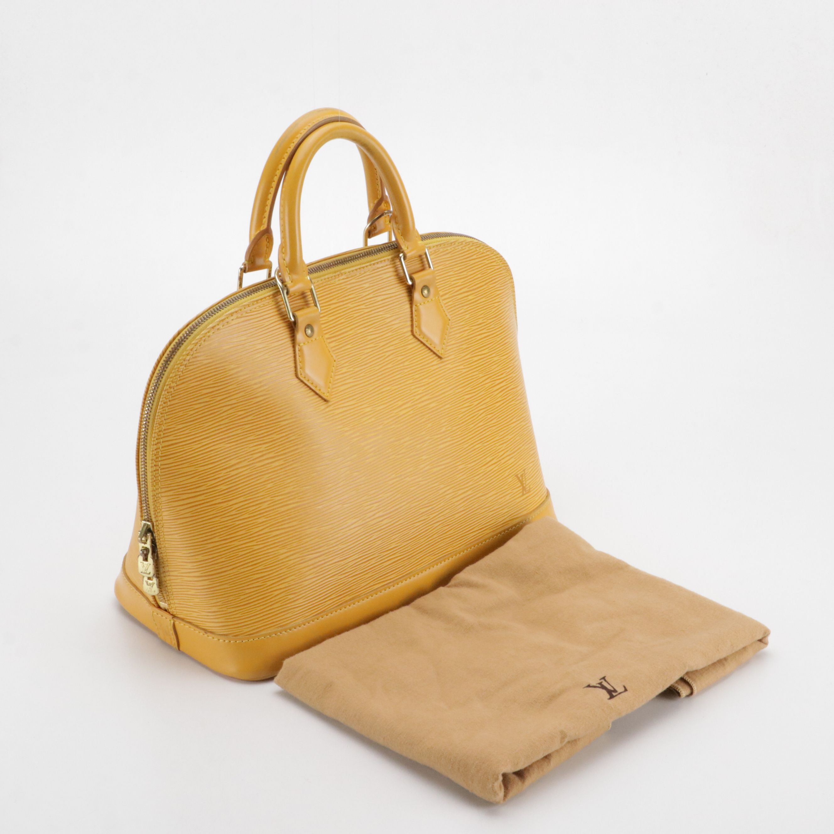 Louis Vuitton Alma PM Handbag in Tassil Yellow Epi Leather