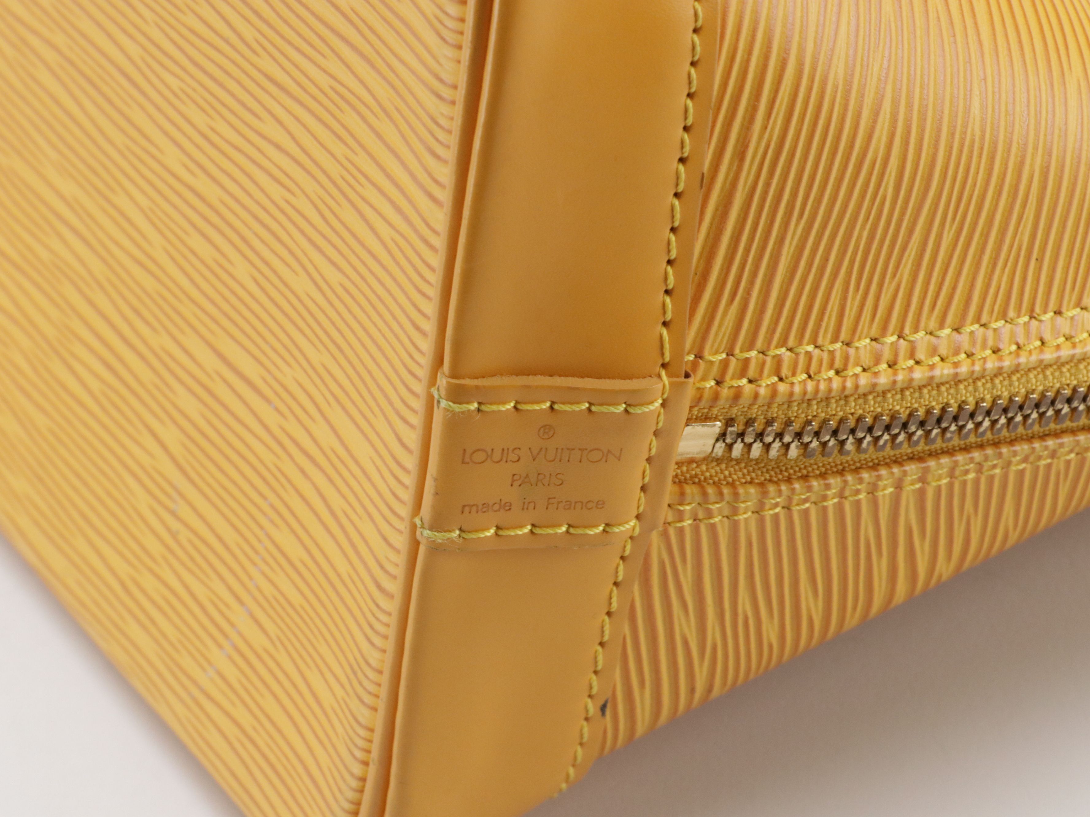 Louis Vuitton Alma PM Handbag in Tassil Yellow Epi Leather