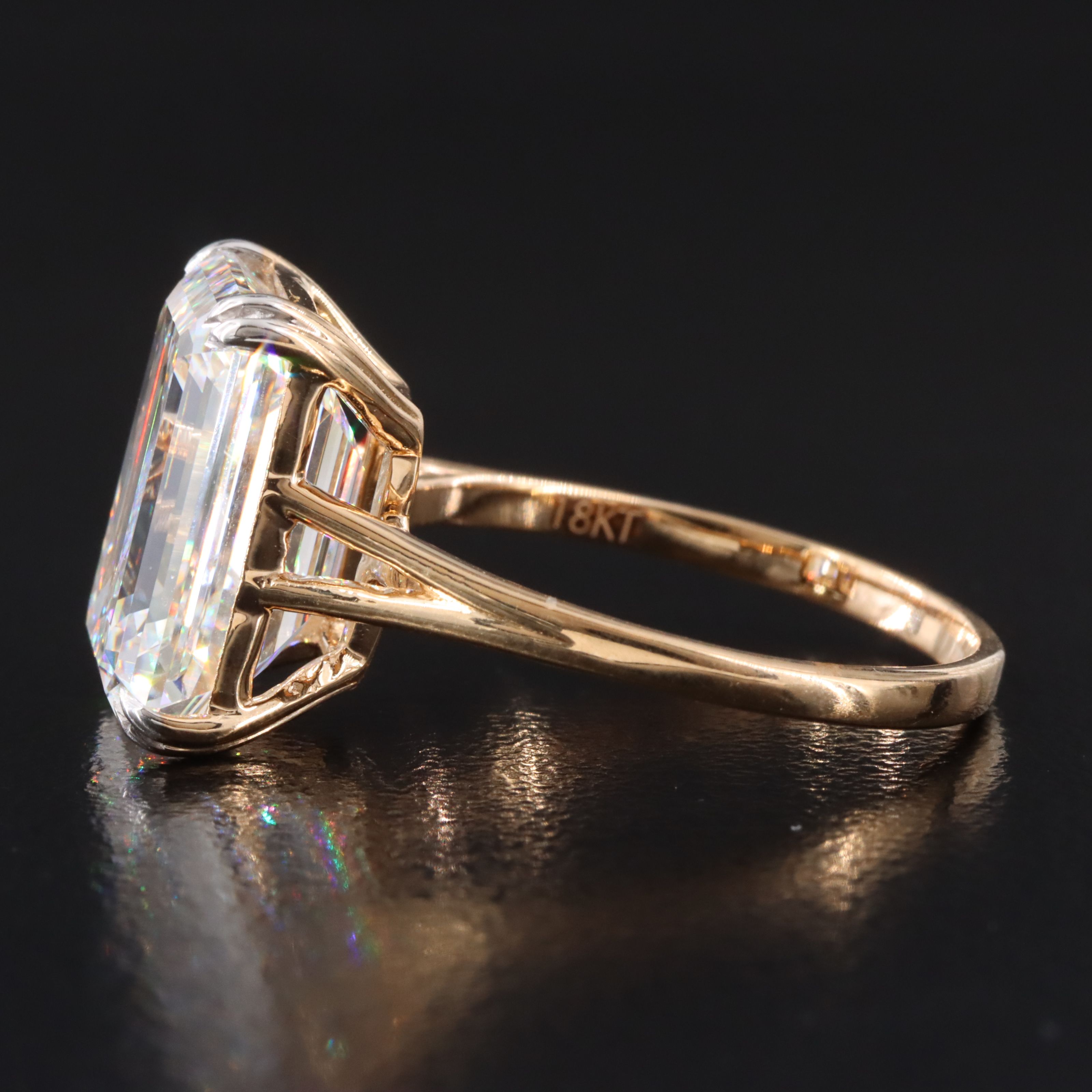 18K 7.11 CT Lab Grown Diamond Solitaire Ring with IGI Report